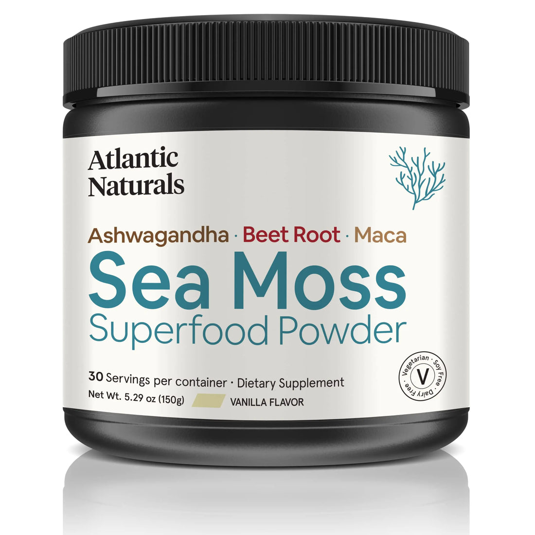 Organic Sea Moss Superfood Powder with Ashwagandha, Beet Root, and Maca Atlantic Naturals Au supplements