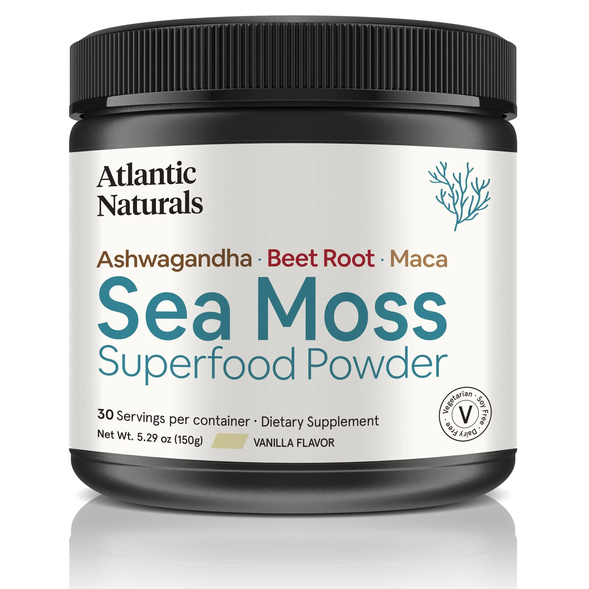 Organic Sea Moss Superfood Powder with Ashwagandha, Beet Root, and Maca Atlantic Naturals Au supplements