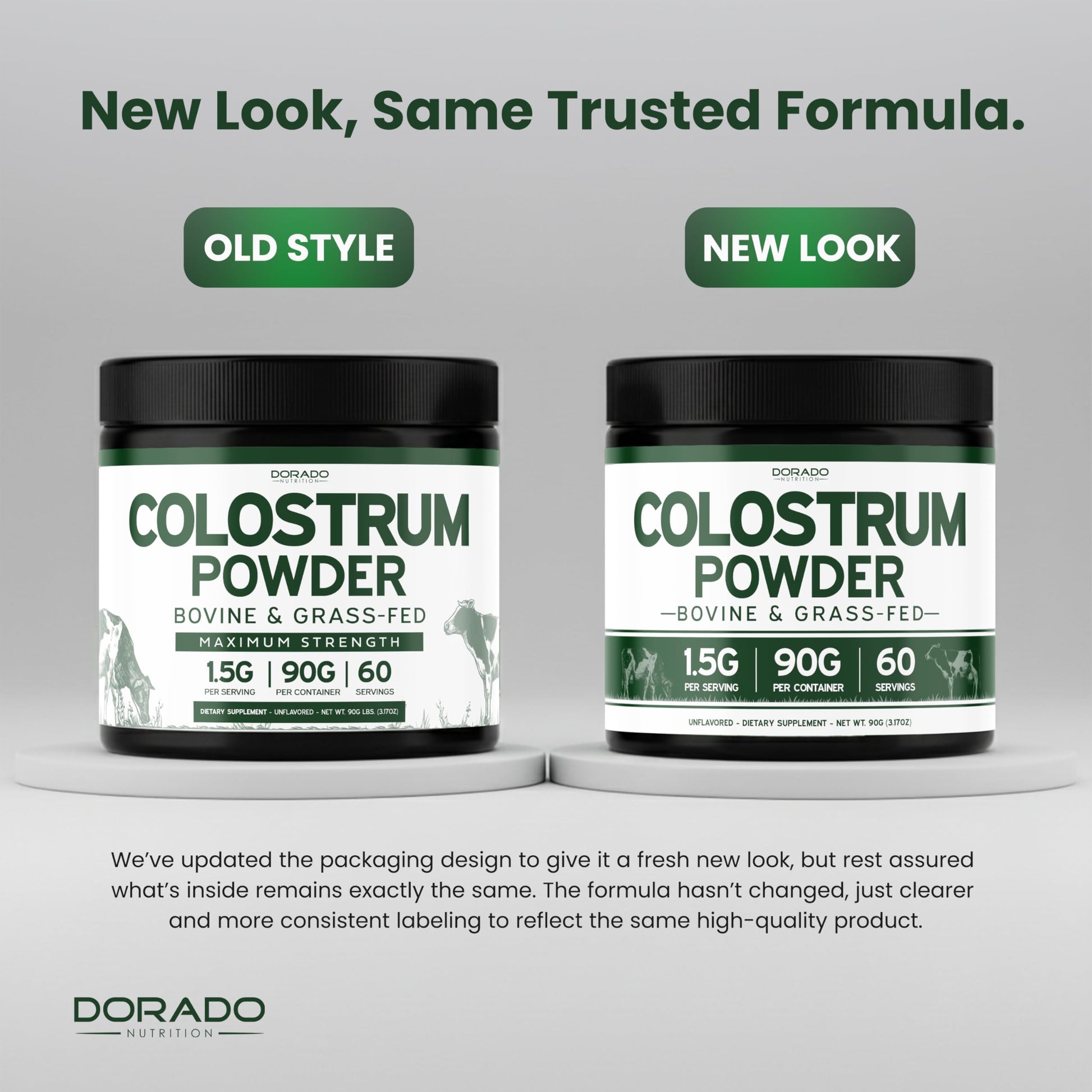Colostrum Supplement Powder 90g (60 Servings of 1.5g Pure Bovine Colostrum Std. to Contain 20% IgG Immunoglobulins) Grass Fed Powder - No Fillers, Third Party Tested, Unflavored & Non-GMO DORADO NUTRITION Au supplements