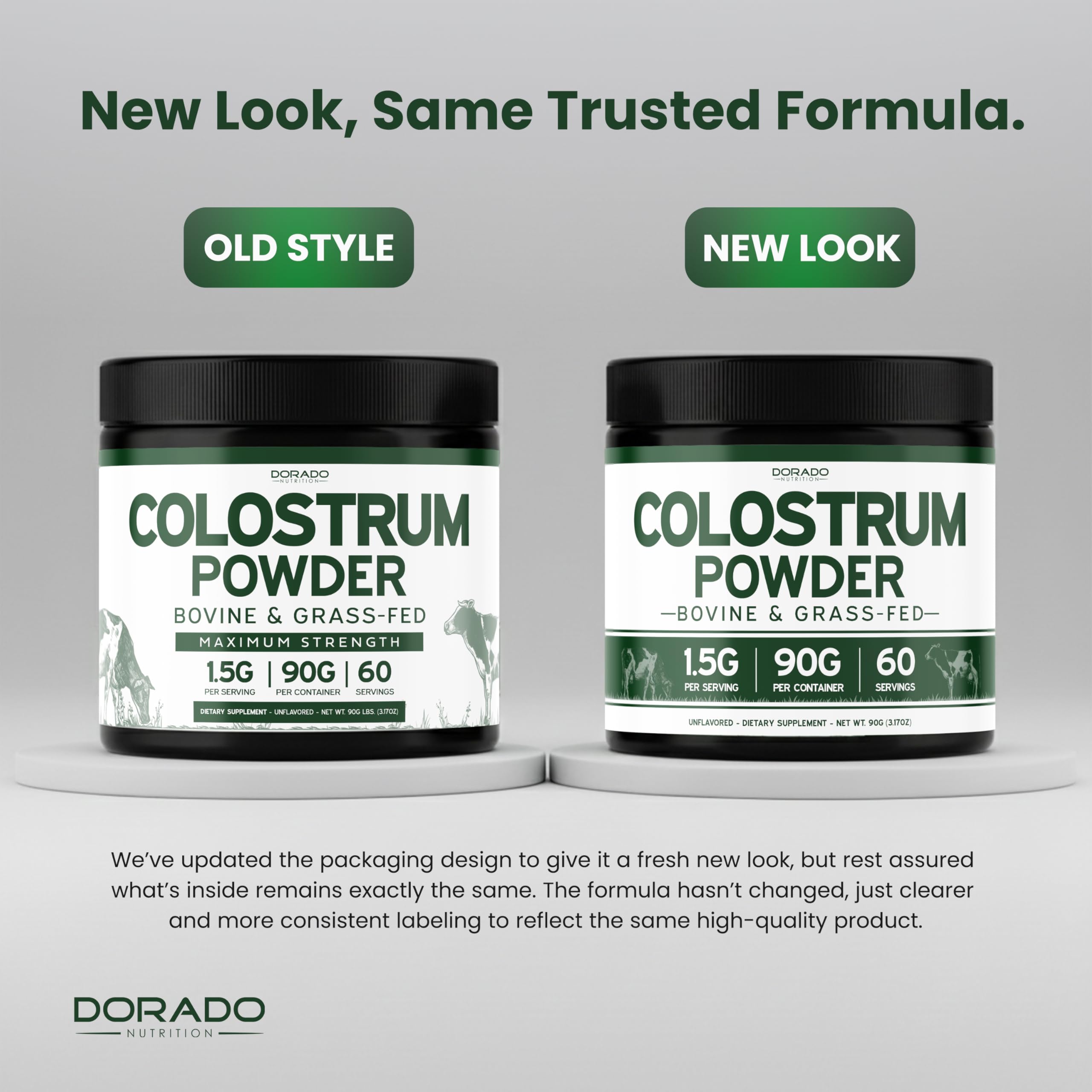 Colostrum Supplement Powder 90g (60 Servings of 1.5g Pure Bovine Colostrum Std. to Contain 20% IgG Immunoglobulins) Grass Fed Powder - No Fillers, Third Party Tested, Unflavored & Non-GMO DORADO NUTRITION Au supplements