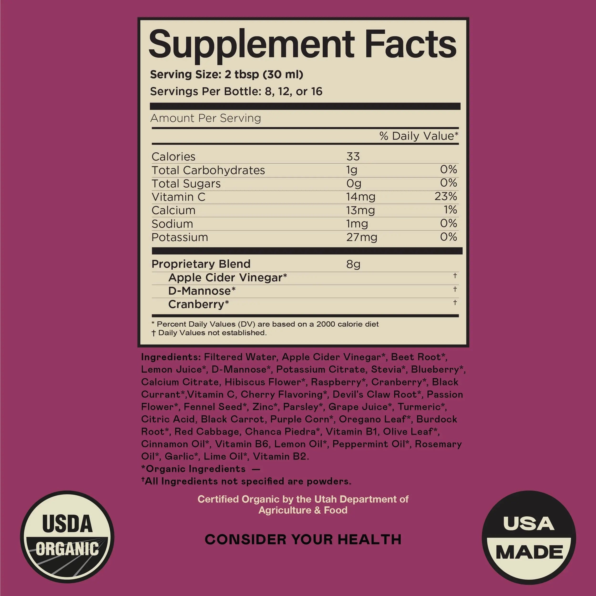 Complete Natural Products Urinary Tract Complete 8oz - Liquid Supplement for a Urinary Tract Cleanse, Defense, Health, and Treatment with Organic Cranberry & Organic D-Mannose Complete Natural Products Au supplements