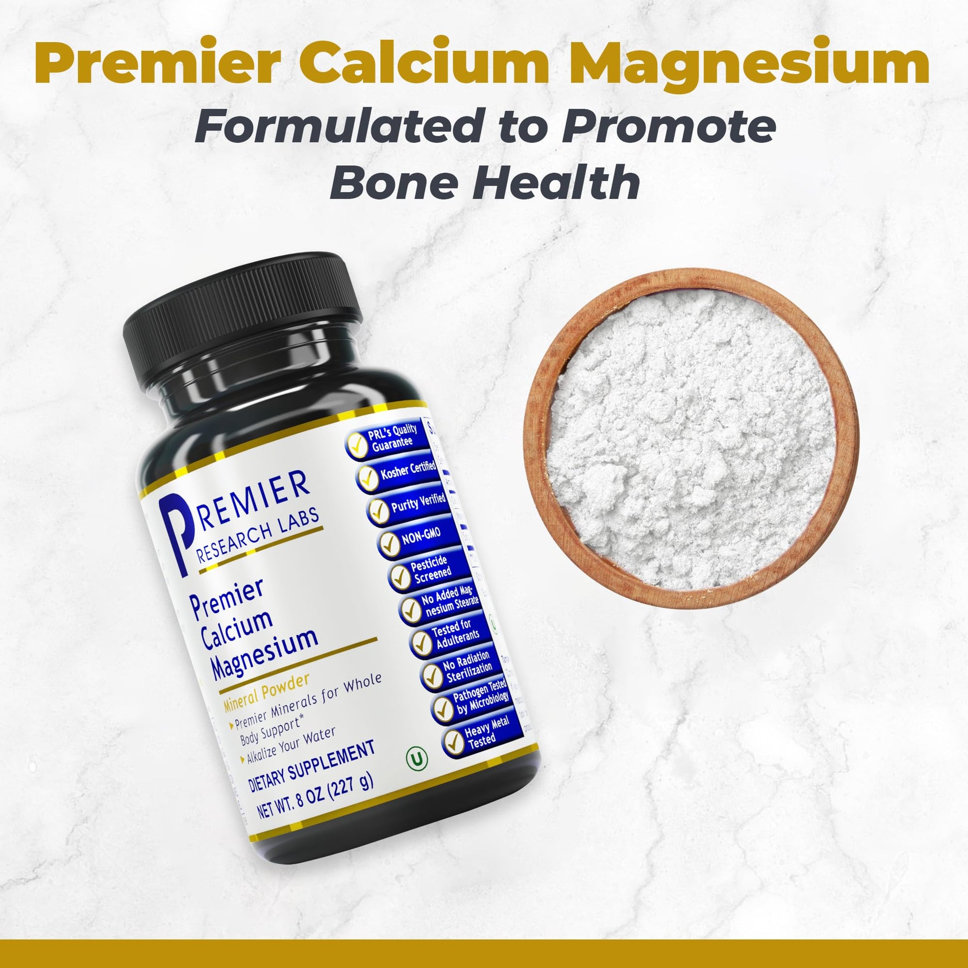 Premier Research Labs Calcium Magnesium Powder - Natural Coral Calcium Powder for Bone Health, Mix with Water for Alkaline PH Balance - 8 oz Premier Research Labs Au supplements
