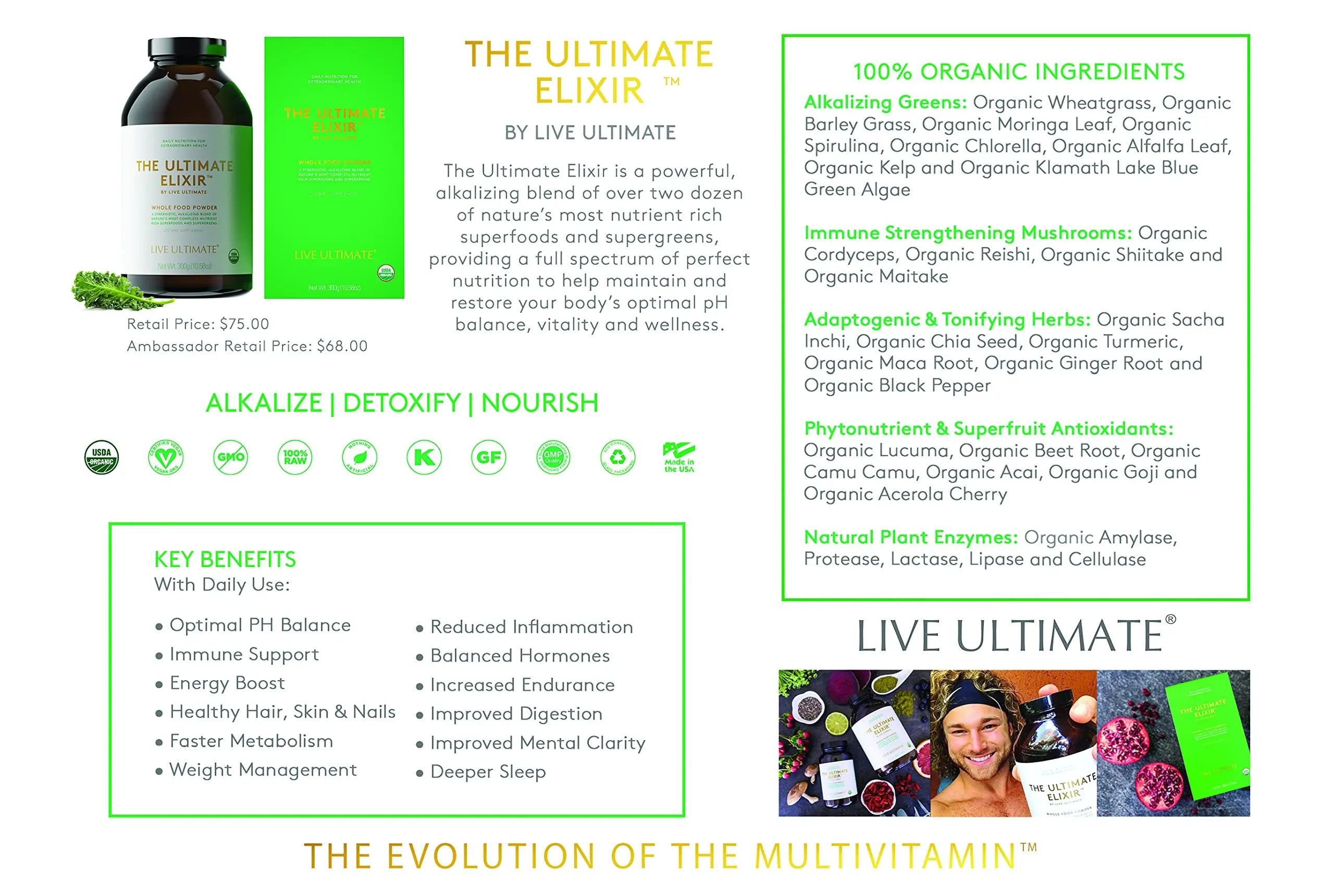 Live Ultimate The Ultimate Elixir 30 Day Supply Pouch Live Ultimate Au supplements