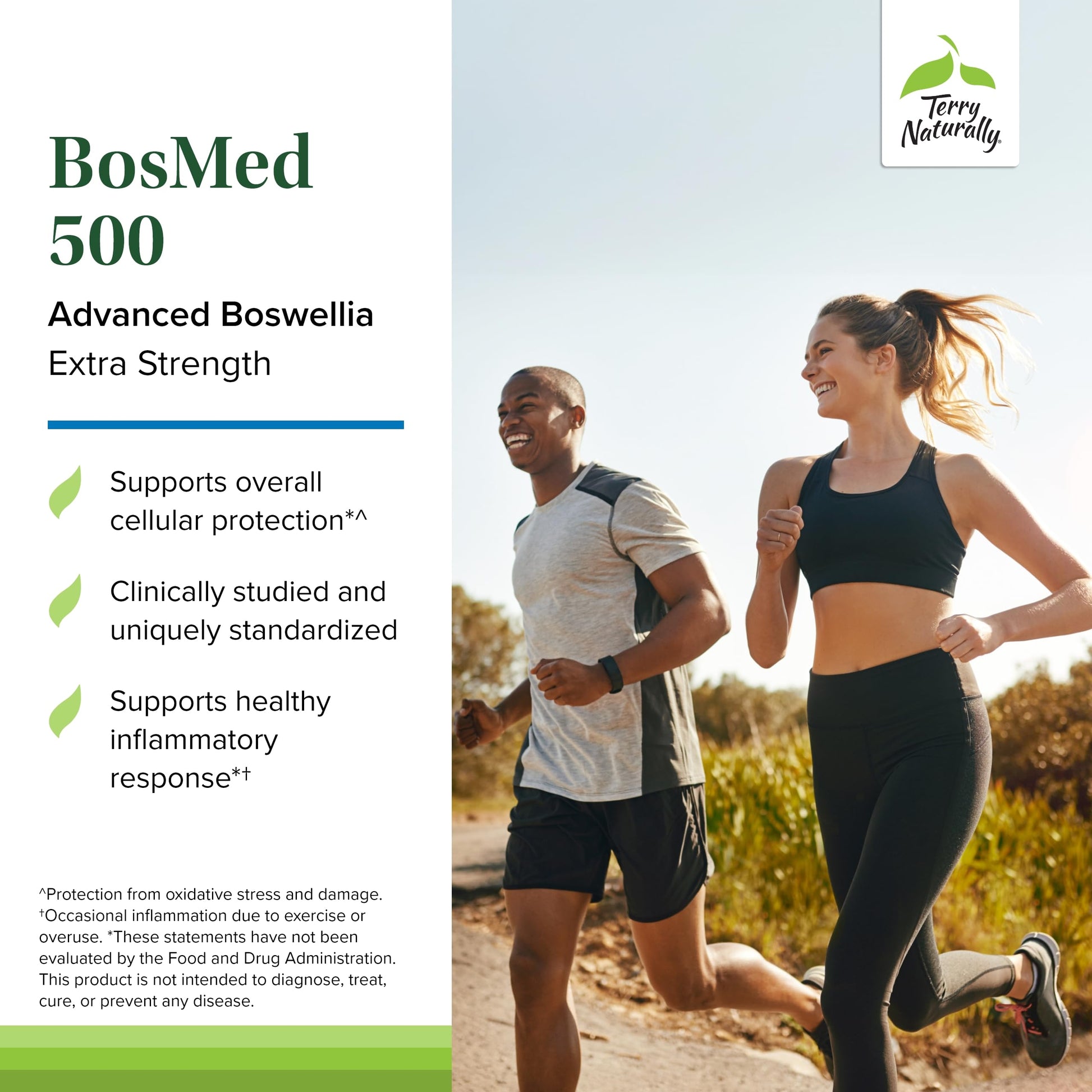 Terry Naturally BosMed 500 Extra Strength - Boswellia Serrata Extract Supplement - Supplement for Healthy Lung Support - Herbal Supplement Formula with High Levels of AKBA - 120 Softgels Terry Naturally Au supplements