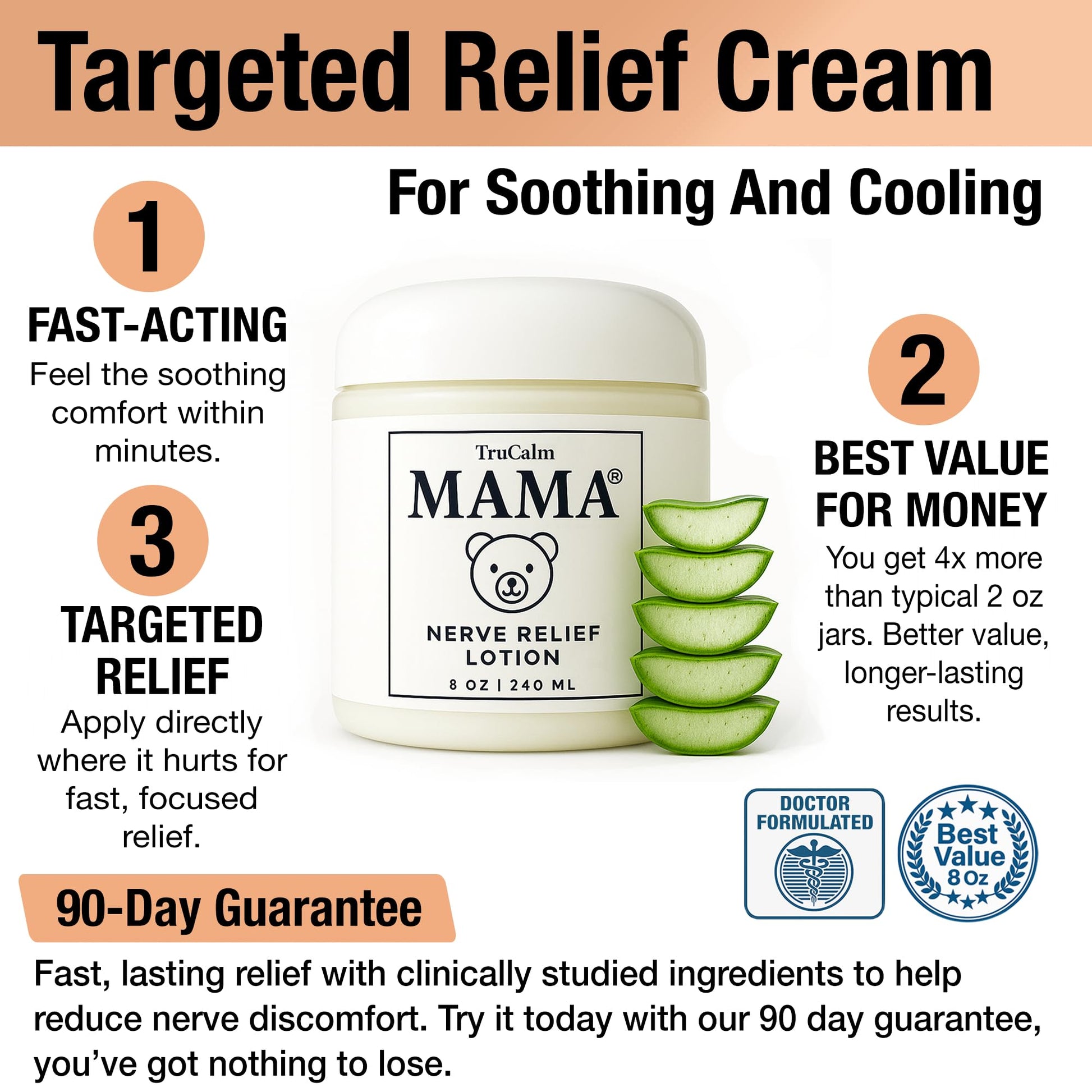 Mama Lotion – Neuropathy Nerve Relief Cream with Magnesium Chloride - Maximum Strength Comfort for Feet, Hands, Legs, Toes - Fast-Absorbing and Non-Greasy Formula for Food and Leg Comfort - 8 Oz TruCalm Mama Au supplements