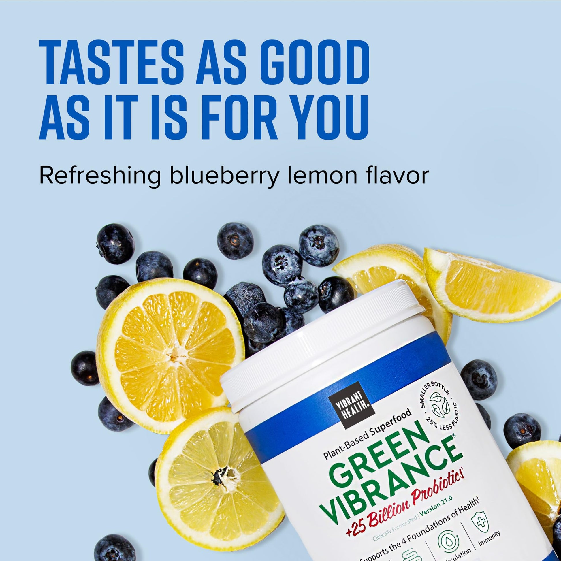 Vibrant Health, Green Vibrance, Superfoods Powder with 70+ Plant-Based Whole Foods & 25 Billion Probiotics Per Serving, Blueberry Lemon, 25 Servings Vibrant Health Au supplements