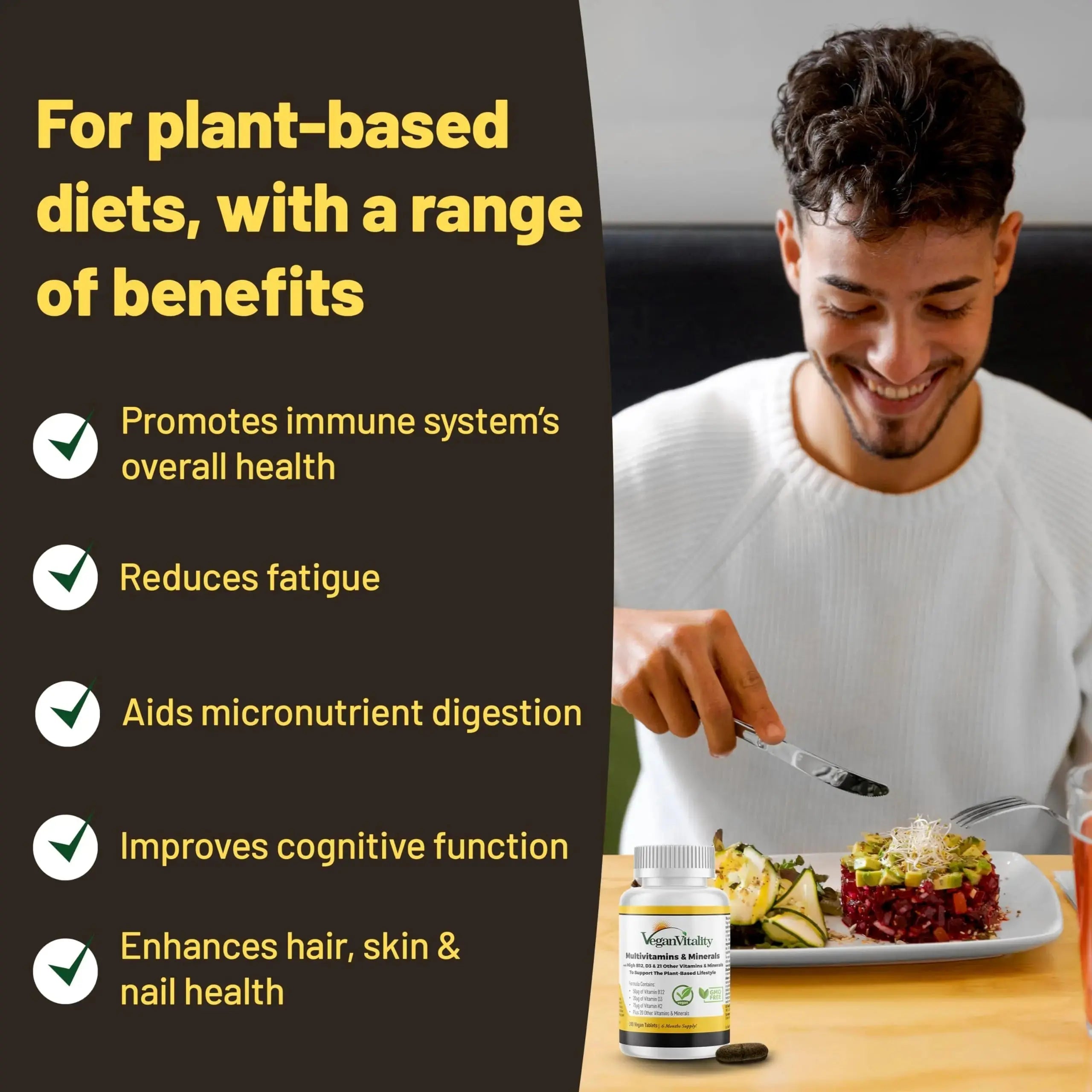 Vegan Vitality Immunity Booster Bundle 6 Months - Vegan Multivitamins and Vegan Omega 3 Algae Oil. High Strength Plant Based Formula for Immunity Vegan Vitality Au supplements