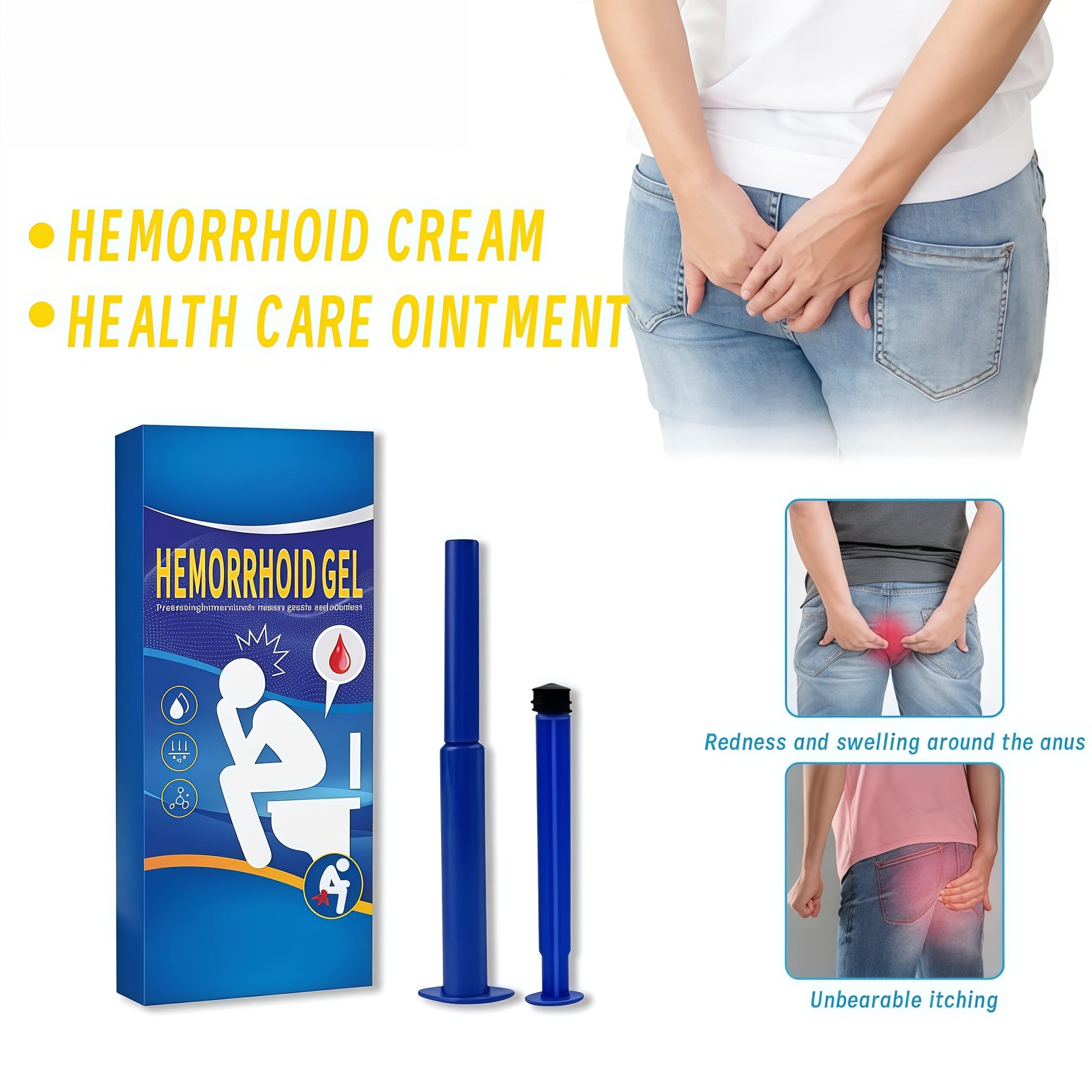 Hemorrhoid Relief Gel with 3 Disposable Applicators - Fast Soothing Cream for Itching & Swelling - Internal & External Treatment (Pack of 3) Aus Healthcare Au supplements