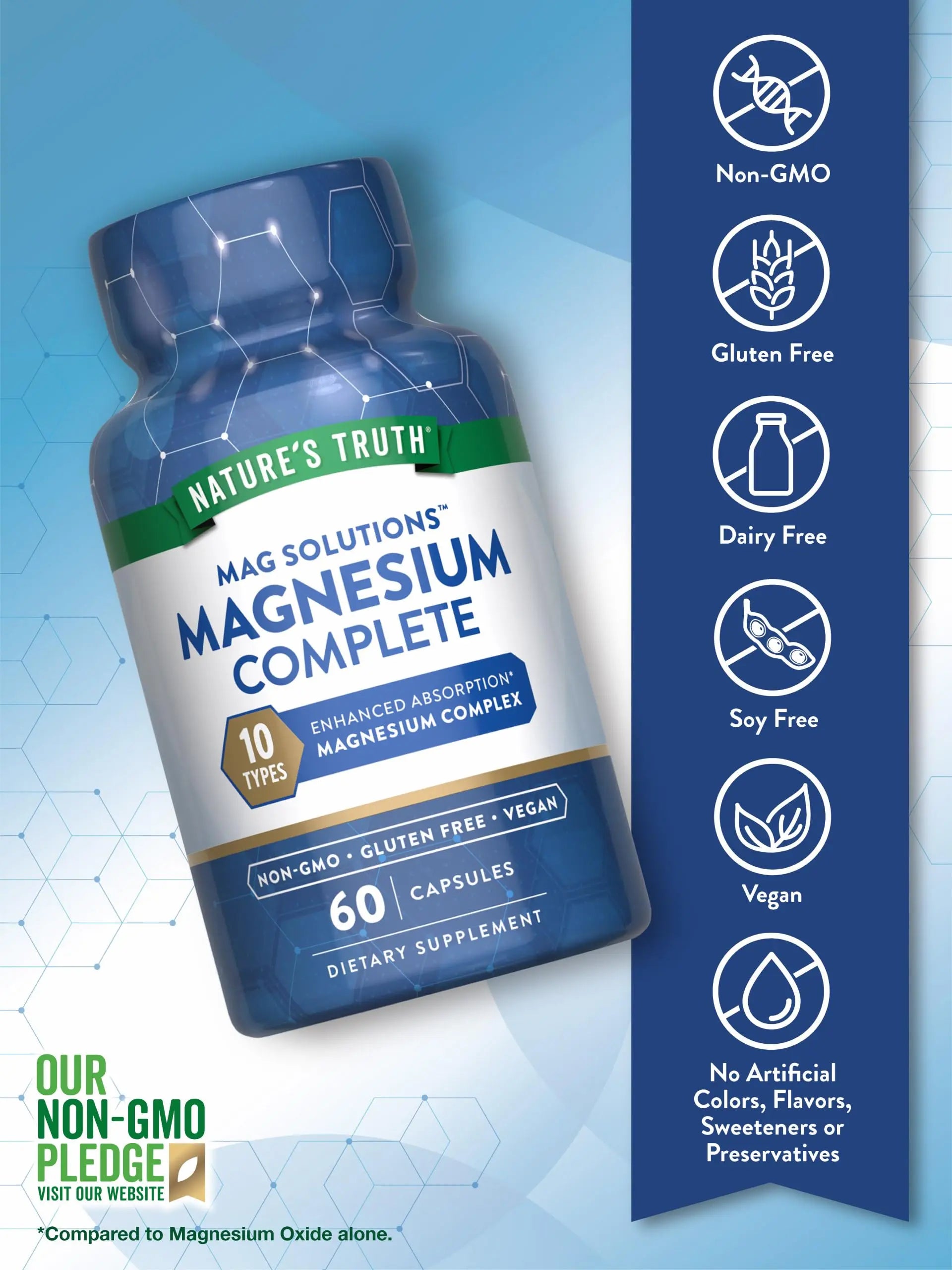 Nature's Truth Magnesium Complex Supplement 10 Forms | 300mg | 60 Capsules | Glycinate, Citrate, Plus More | Vegan, Non-GMO & Gluten Free Nature's Truth Au supplements