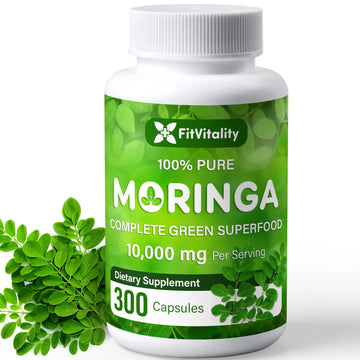Moringa Capsules| Moringa Oleifera |10,000mg| 300 Capsules| 100% Pure| Non-GMO FitVitality Au supplements