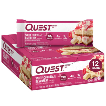 Quest Nutrition White Chocolate Raspberry Protein Bars, High Protein, Low Carb, Gluten Free Quest Nutrition Au supplements