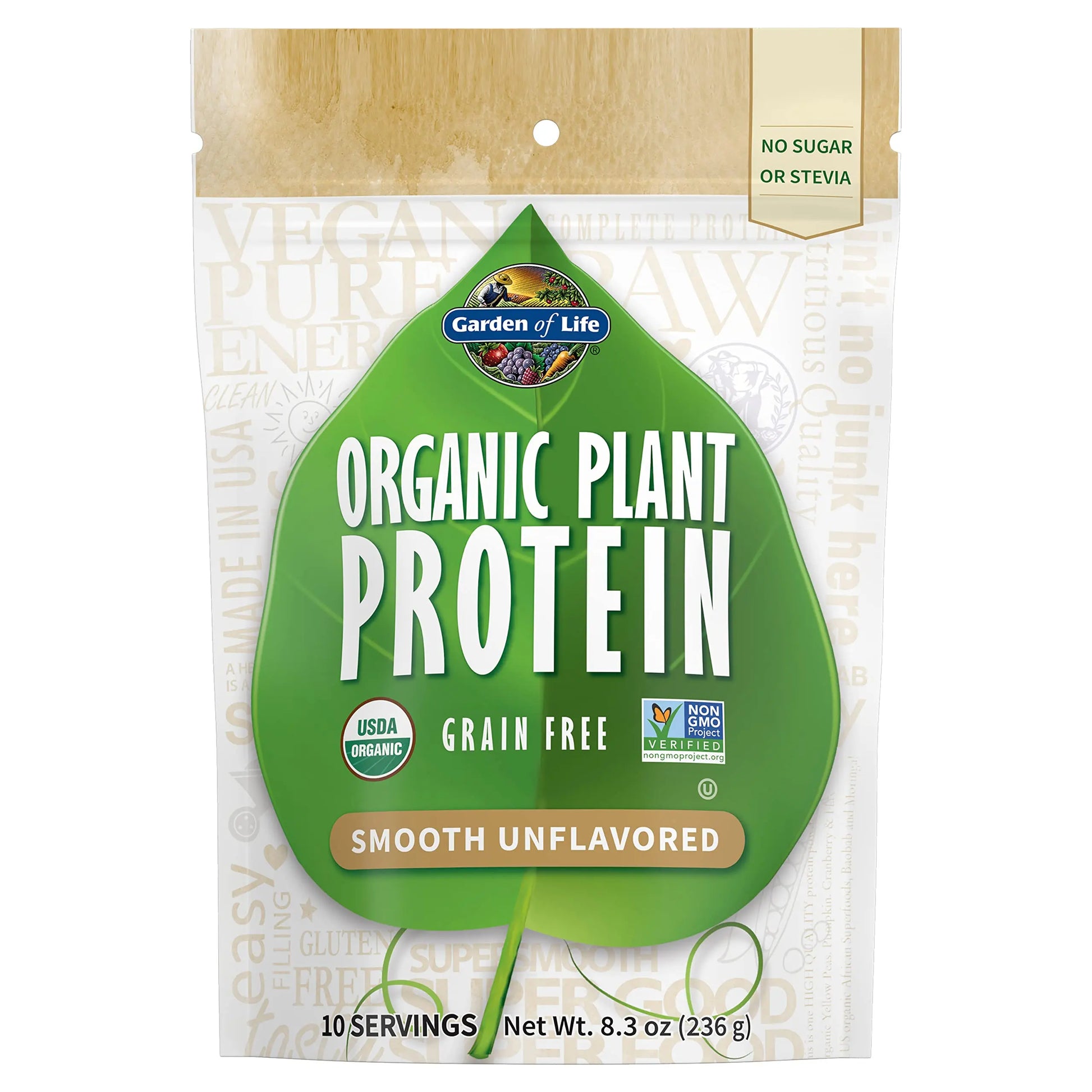 Garden of Life Organic Plant Based Protein Powder - Smooth Unflavored - Vegan Garden of Life Au supplements