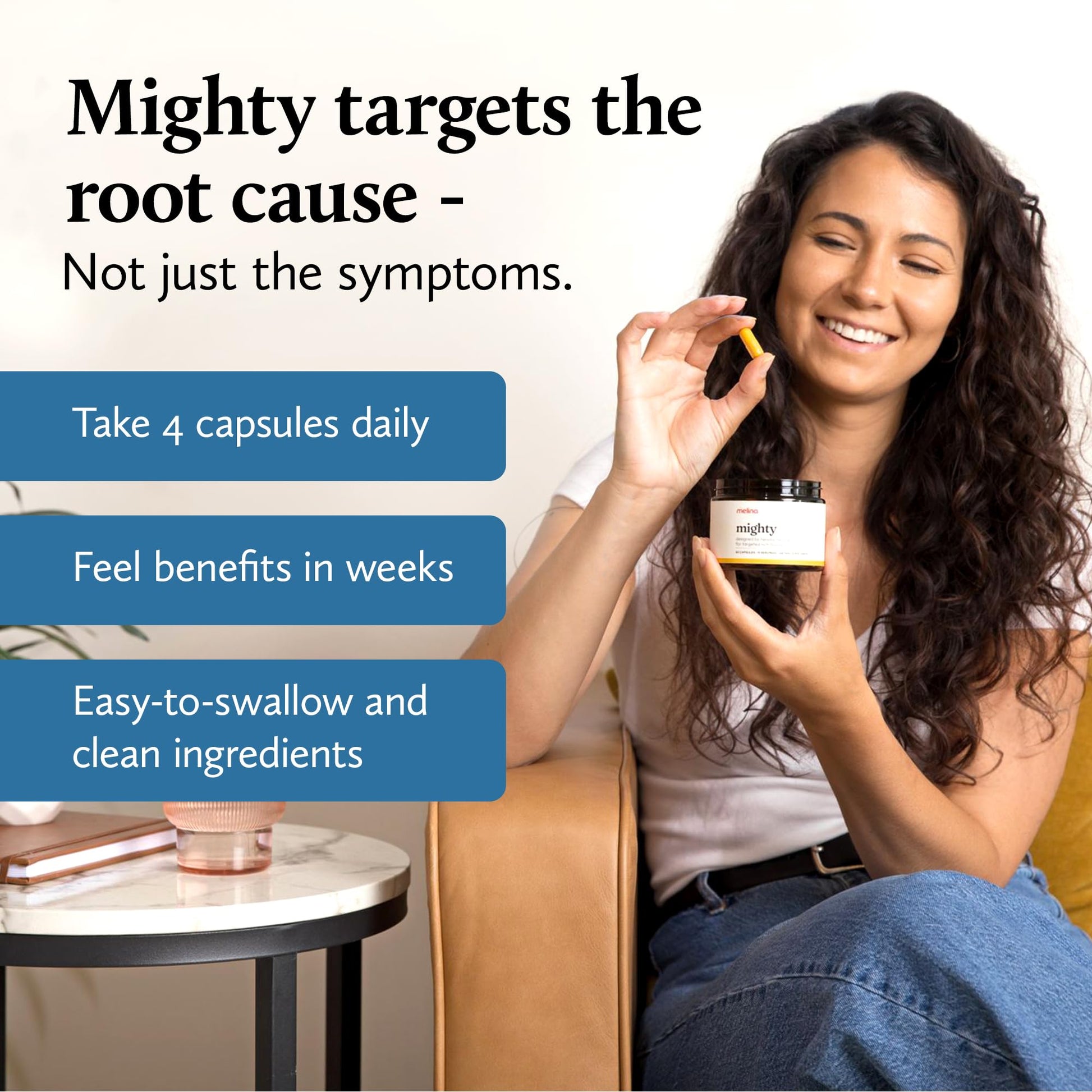 Melina Mighty Natural Migraine Relief Supplement - Magnesium, B2 Riboflavin 400mg, Feverfew, CoQ-10, ALCAR to Strengthen Migraine and Headache Prevention - 15 Servings (60 Caps) Melina Au supplements