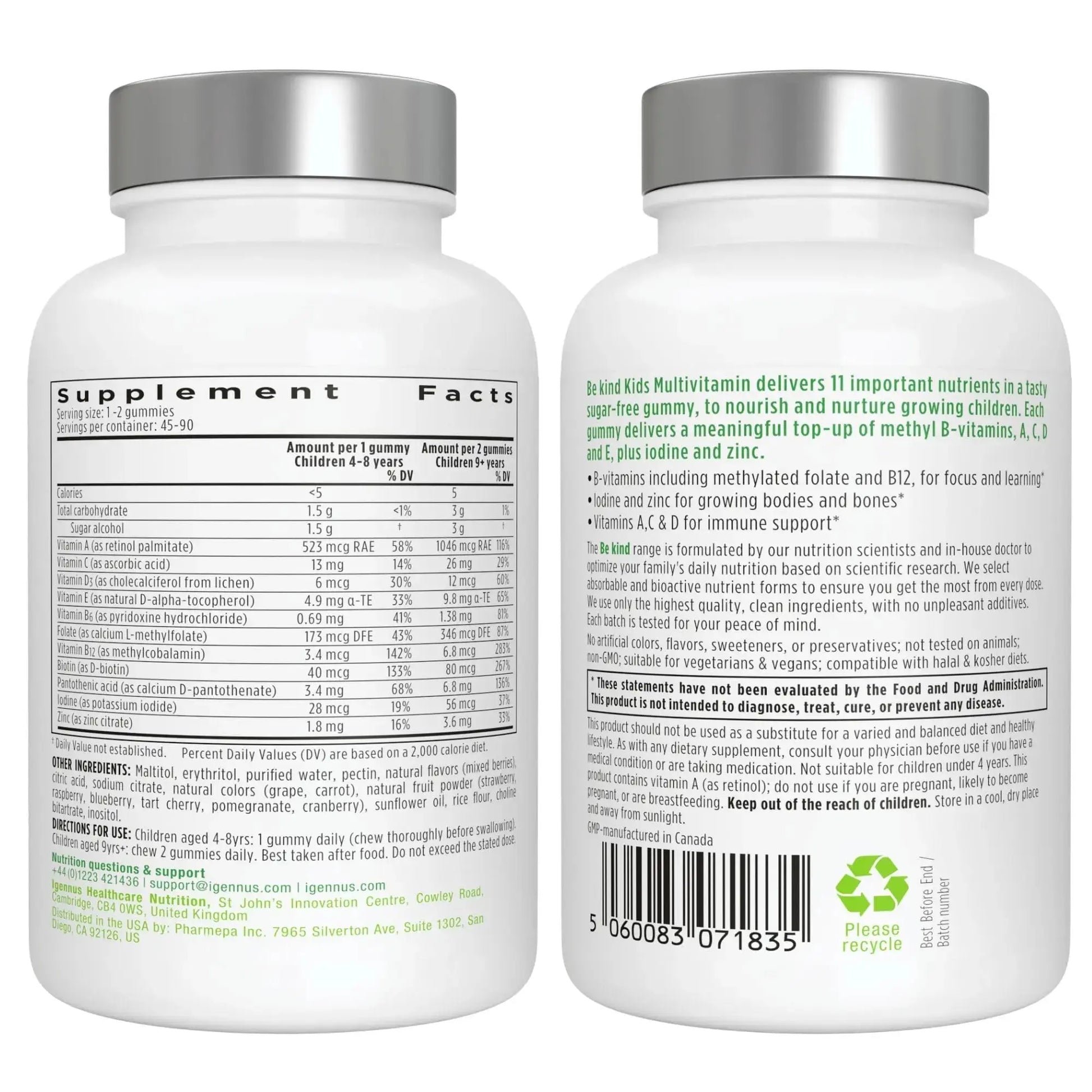 Vegan Omega-3 Algae Oil + Advanced Kids Multivitamin Gummy Bundle, High Concentration DHA & EPA + Vitamin A, B, C, D3 & E Igennus Healthcare Nutrition Au supplements