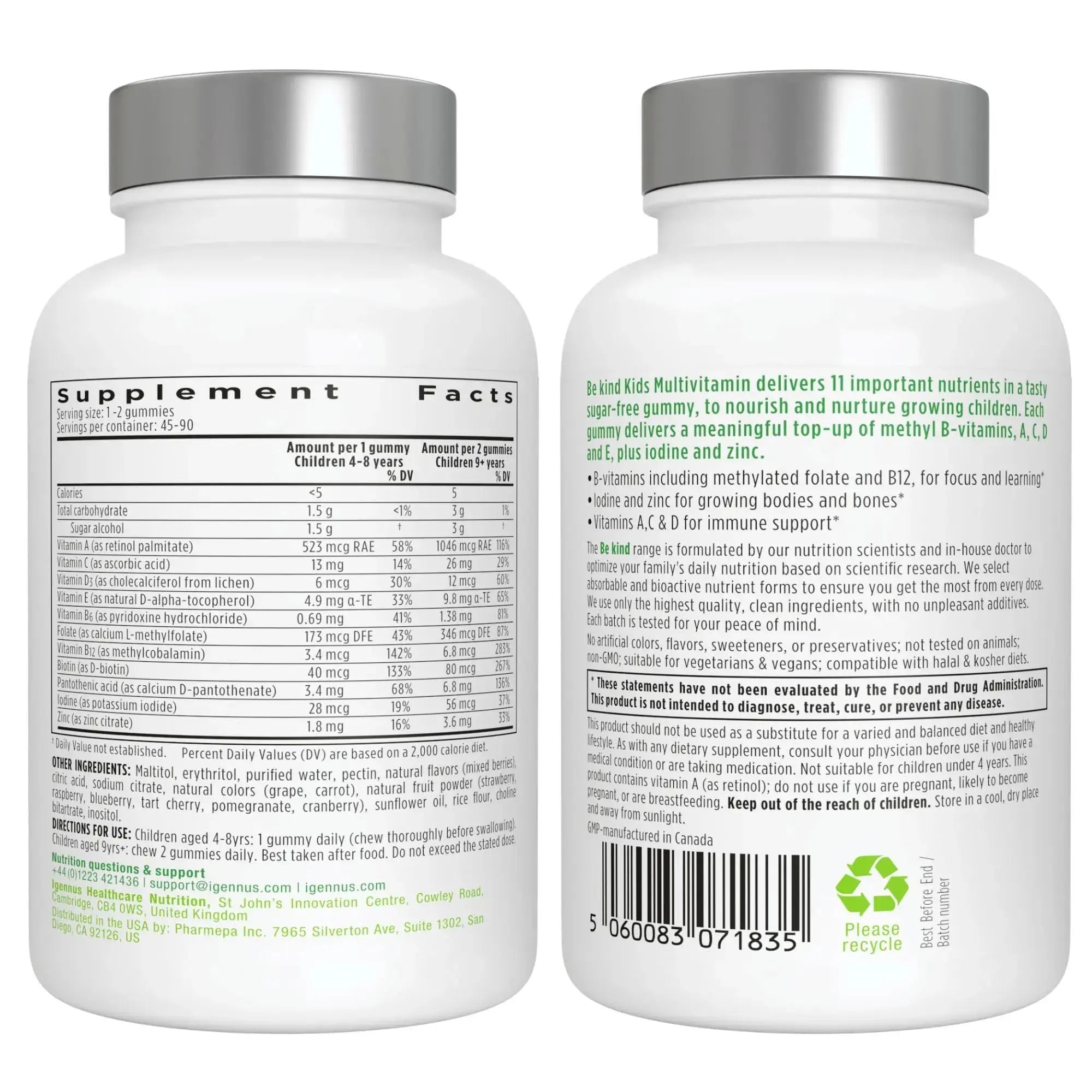 Vegan Omega-3 Algae Oil + Advanced Kids Multivitamin Gummy Bundle, High Concentration DHA & EPA + Vitamin A, B, C, D3 & E Igennus Healthcare Nutrition Au supplements