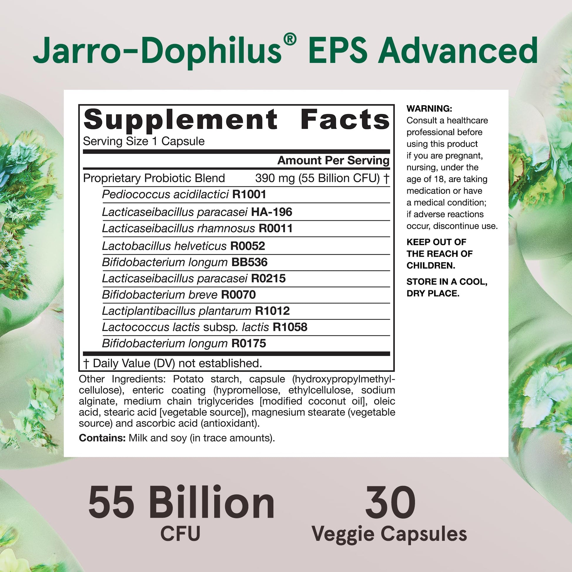 Jarrow Formulas Jarro-Dophilus EPS Advanced, 55 Billion CFU Probiotics, Digestive Support for Adults, 30 Probiotic Supplement Veggie Capsules, Up to 30 Day Supply Jarrow Formulas Au supplements