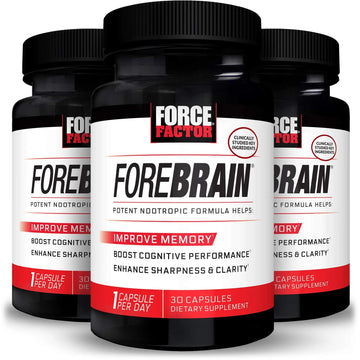 Force Factor Forebrain Nootropic Brain Supplement with Caffeine Bacopa and Huperzine A Capsules 3Pack, White, 90 Count Force Factor Au supplements