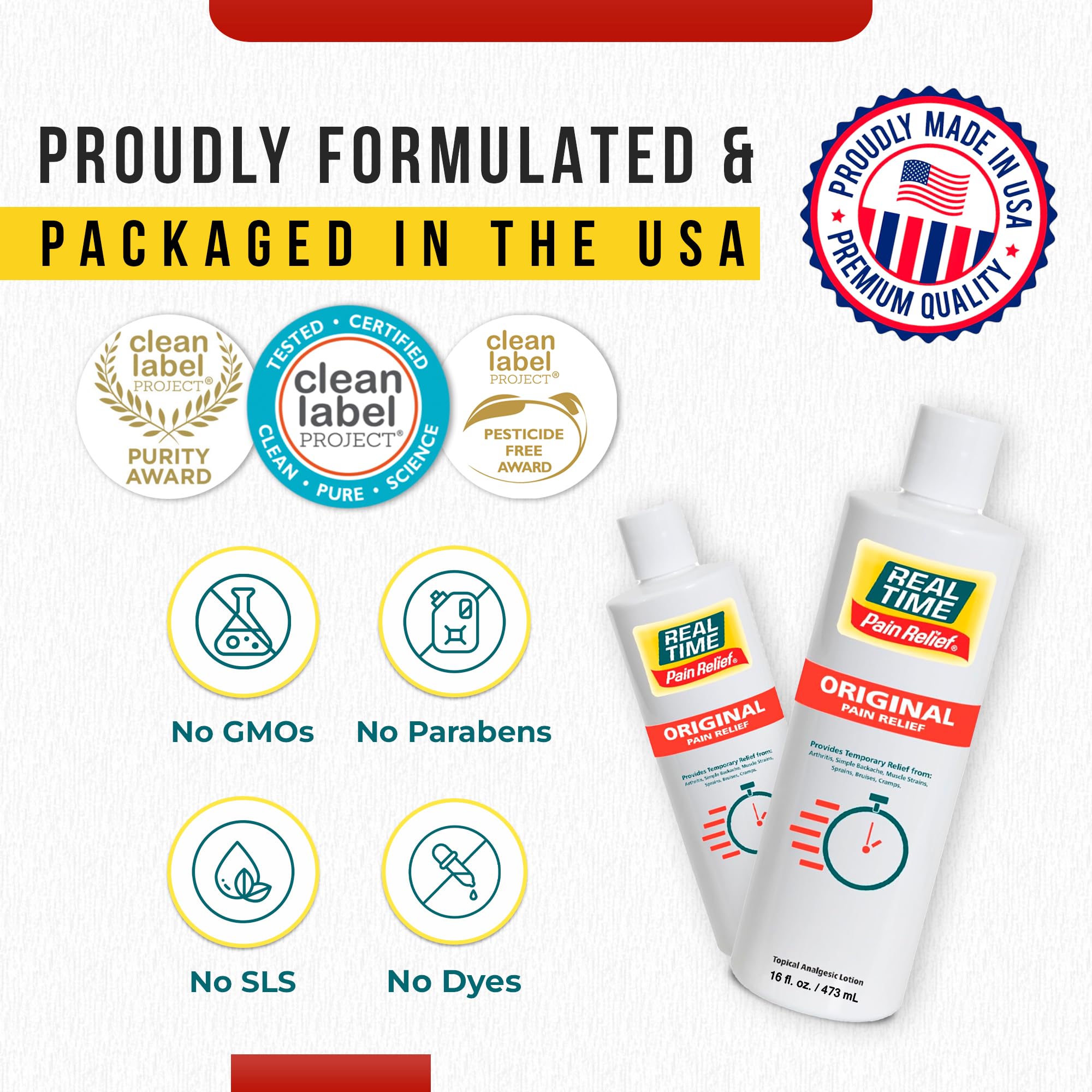 Real Time Pain Relief Cream 16oz Bottle | 17 Natural Ingredients: 1.25% Menthol, Arnica & MSM | Muscle Strain & Joint Discomfort Relief for Arthritis, Cramps, Sprains, Bruises, Hands, Back & Knee Pain Real Time Pain Relief Au supplements