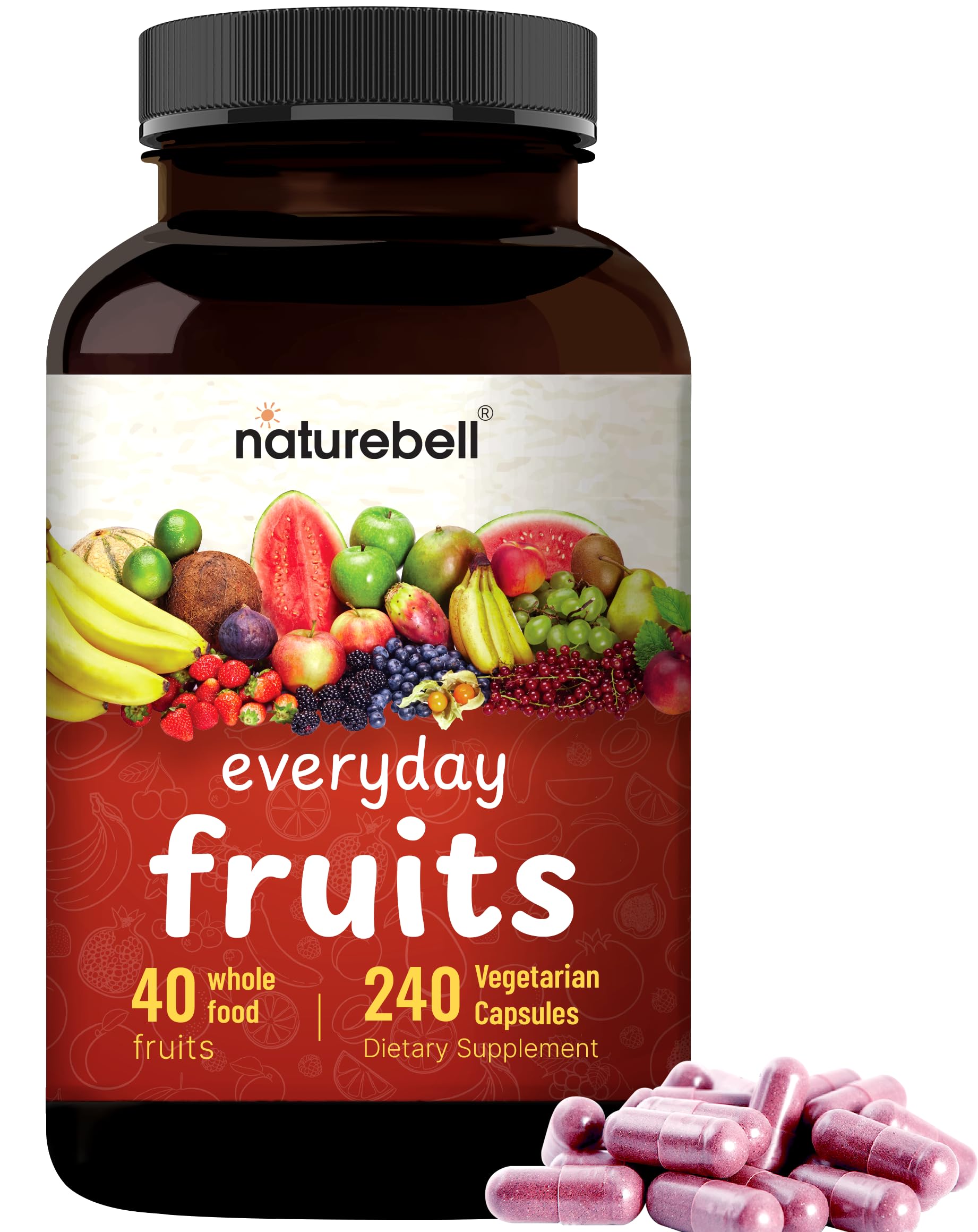 Fruit and Veggies Supplement – 480 Total Vegetarian Capsules | Balance of Natural 40 Whole Fruits & Veggies Blend | Fresh Superfood Formula with Vitamins and Minerals – Non-GMO NatureBell Au supplements