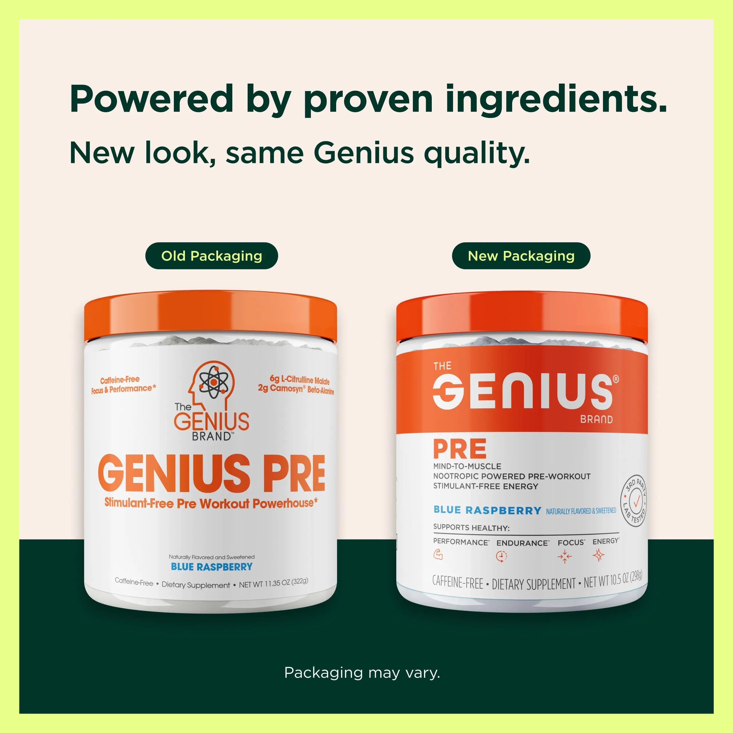 The Genius Brand Genius Pre - Clean Pre-Workout Powder for Energy, Focus & Fitness Support - No Artificial Flavors, Preservatives, or Proprietary Blends - Non-GMO - 20 Servings - Blue Raspberry The Genius Brand Au supplements
