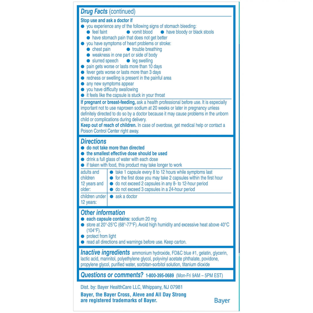 Aleve Liquid Capsules, Naproxen Sodium Capsules 220 mg (NSAID), Pain Reliever/Fever Reducer, Fast Pain Relief, 120 Count Aleve Au supplements