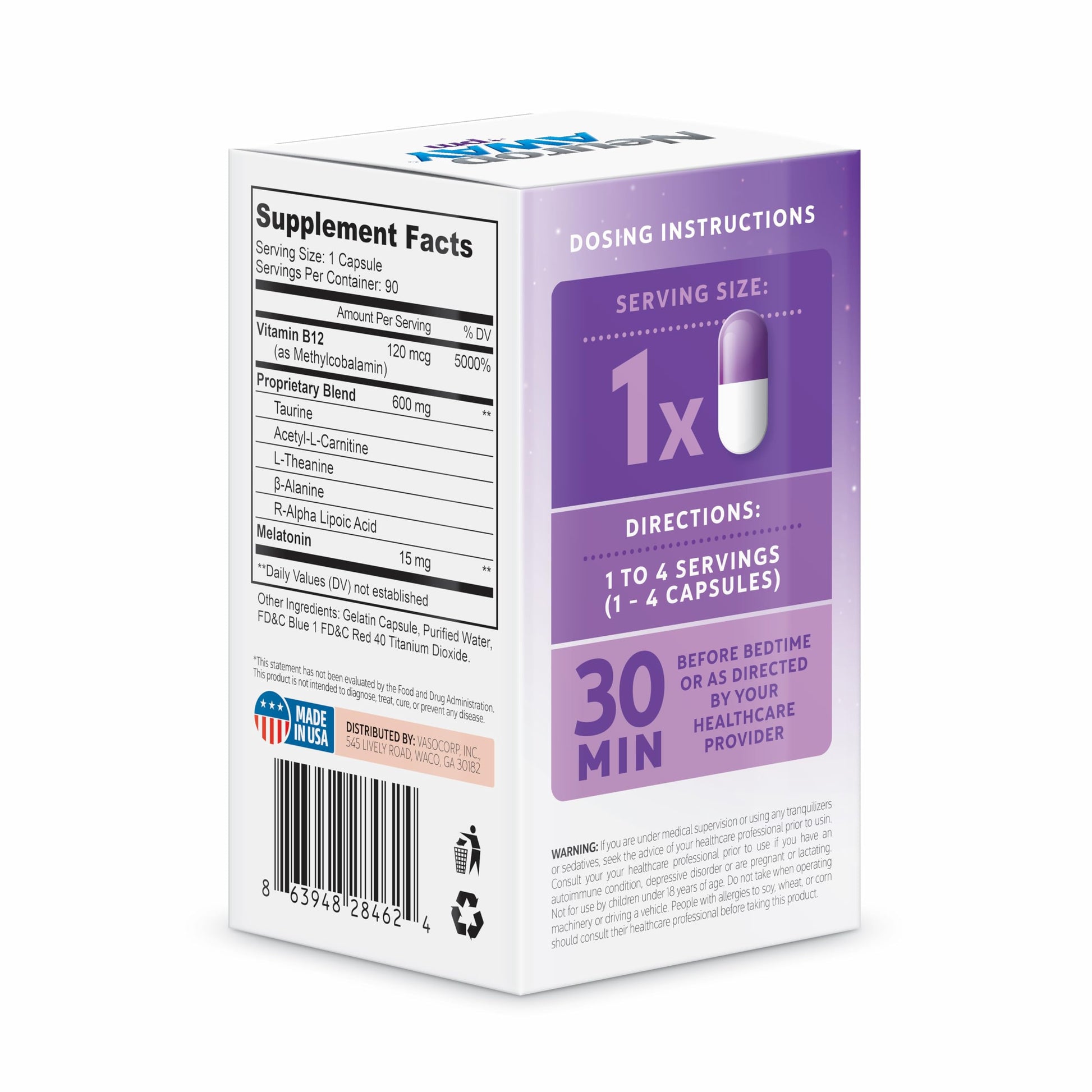 NeuropAWAY Nerve Support PM, with R-Alpha Lipoic Acid to Help Provide Nerve Relief in as Little as 5 Days, Acetyl-L-Carnitine, Theanine, Melatonin, and Methylcobalamin, 90 Capsules NeuropAWAY Au supplements