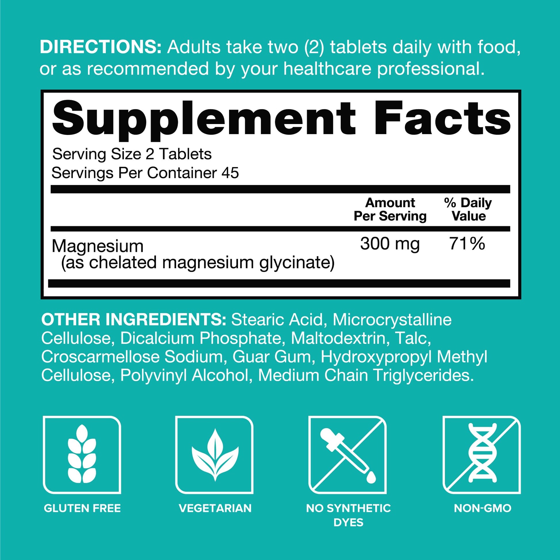 Qunol Magnesium Glycinate 300mg, 100% Glycinate Chelated Magnesium Supplement, 90ct Tablets Qunol Au supplements