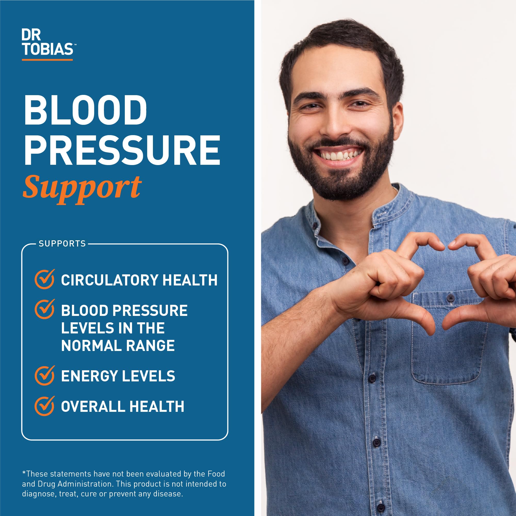 Dr. Tobias Blood Pressure Support Supplement with Hawthorn, Hibiscus Flower, Olive Leaf & Garlic, Supports Normal Circulatory Health with Vitamins C, B6, B12, Niacin, Folate & Herbs, 90 Capsules Dr. Tobias Au supplements