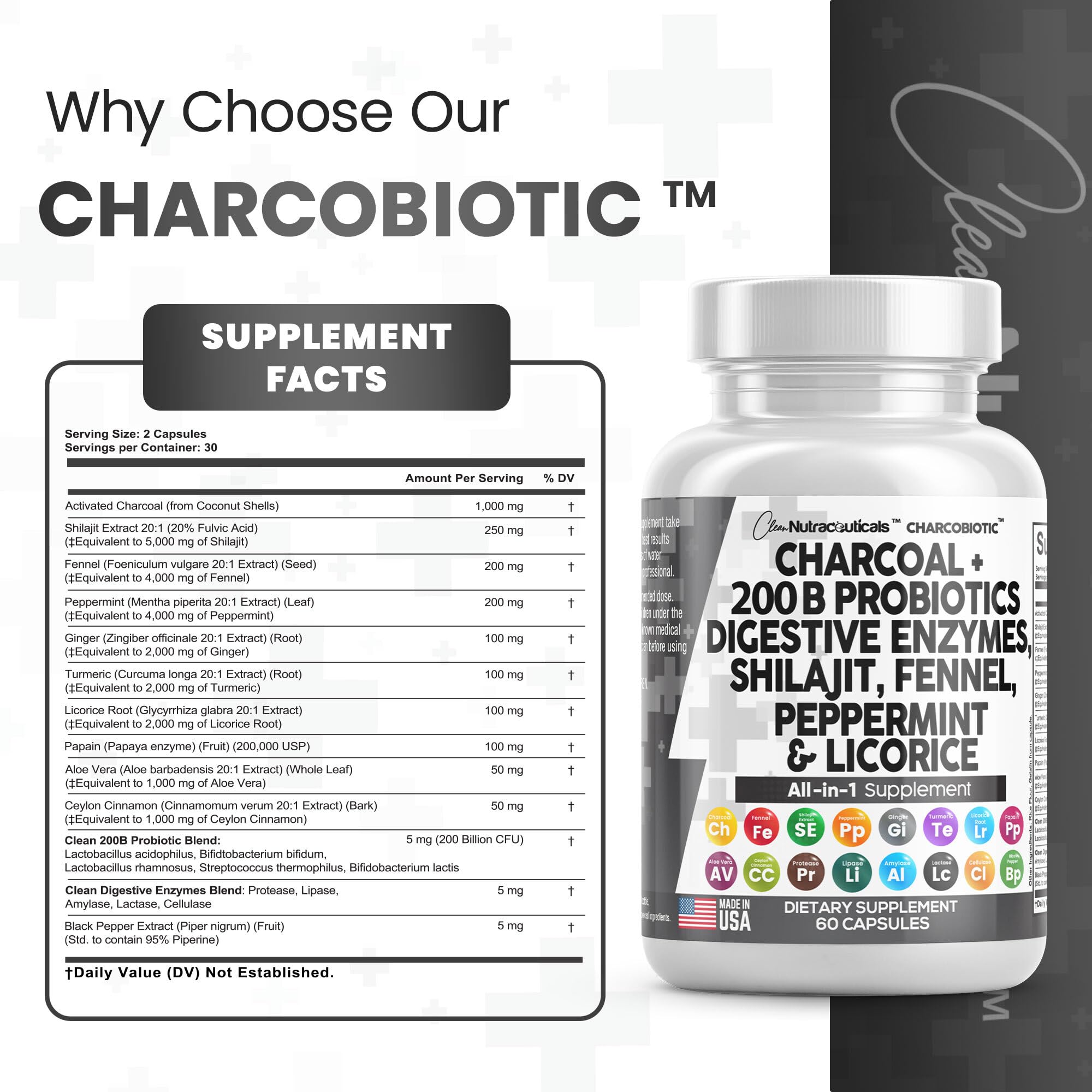 Clean Nutra Activated Charcoal Capsules 1000mg Shilajit 5000mg Pills Clean Nutraceuticals Au supplements