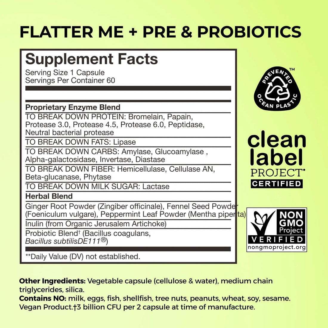HUM Flatter Me Digestive Enzymes Plus Prebiotics & Probiotics, Digestive Health Bloating Supplement for Women & Men, Fast Acting Anti Bloat Pills Multi Enzyme HUM Au supplements