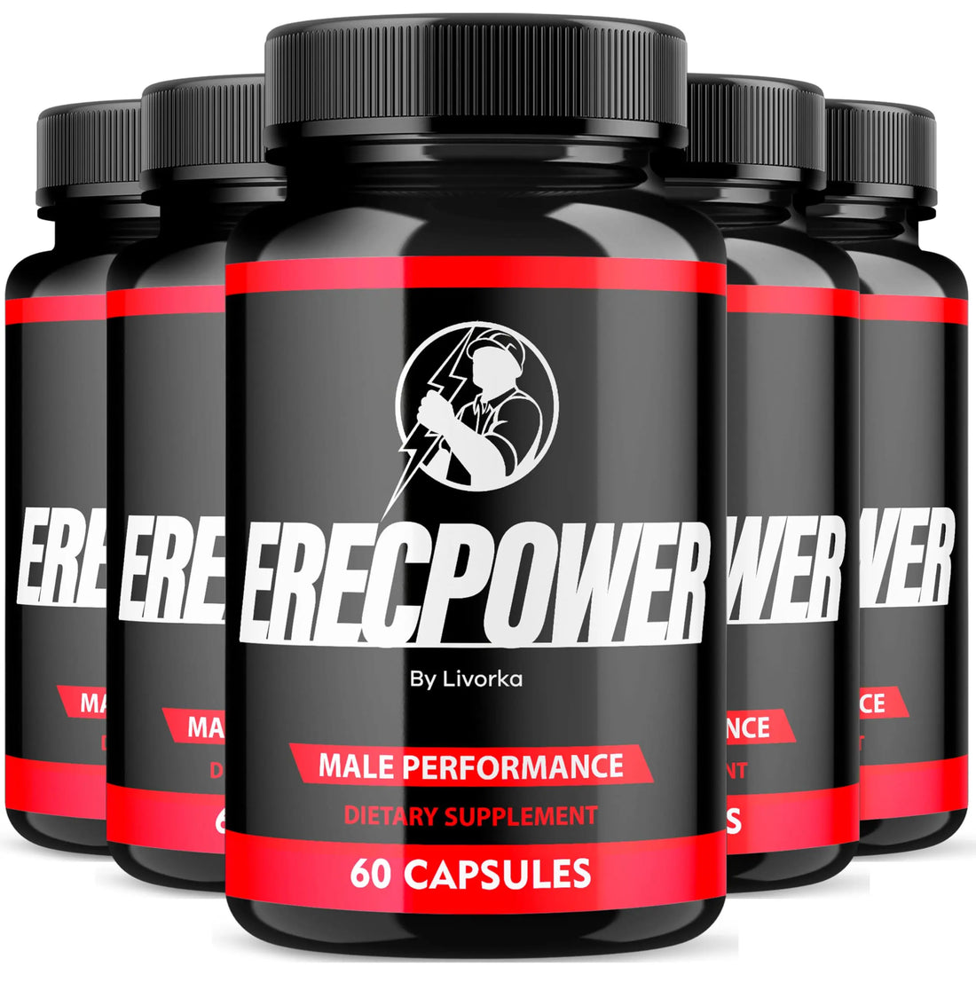 LIVORKA Erecpower Multivitamin Male Performance Capsules for Mens Health, Advanced Formula - 300 Capsules (5 Month Supply) - Pack of 5 LIVORKA Au supplements