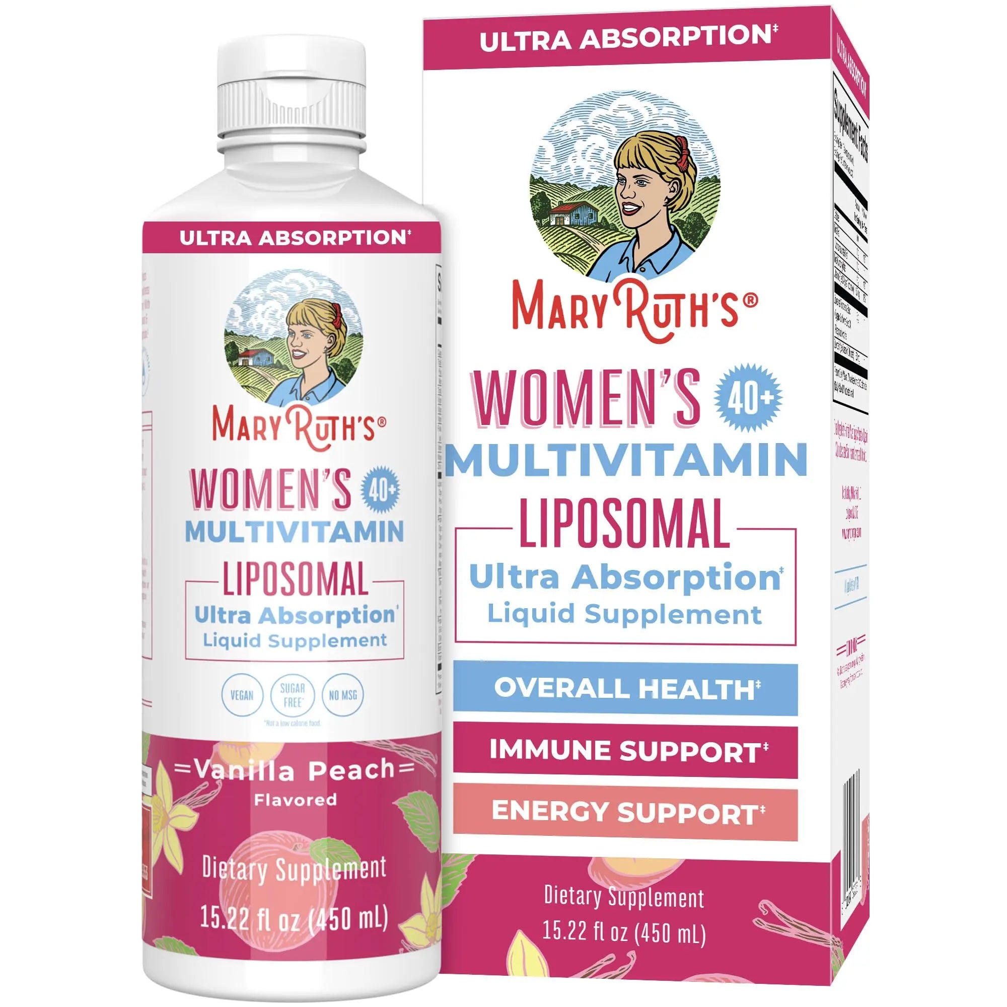 MaryRuth’s Multivitamin Liposomal for Women 40+ | Womens Multivitamin Liposomal | Immune Support Supplement | Menopause Supplement | Methylated Multivitamin | Vegan | Sugar Free | Non-GMO |15.22 Fl Oz MARYRUTH'S Au supplements