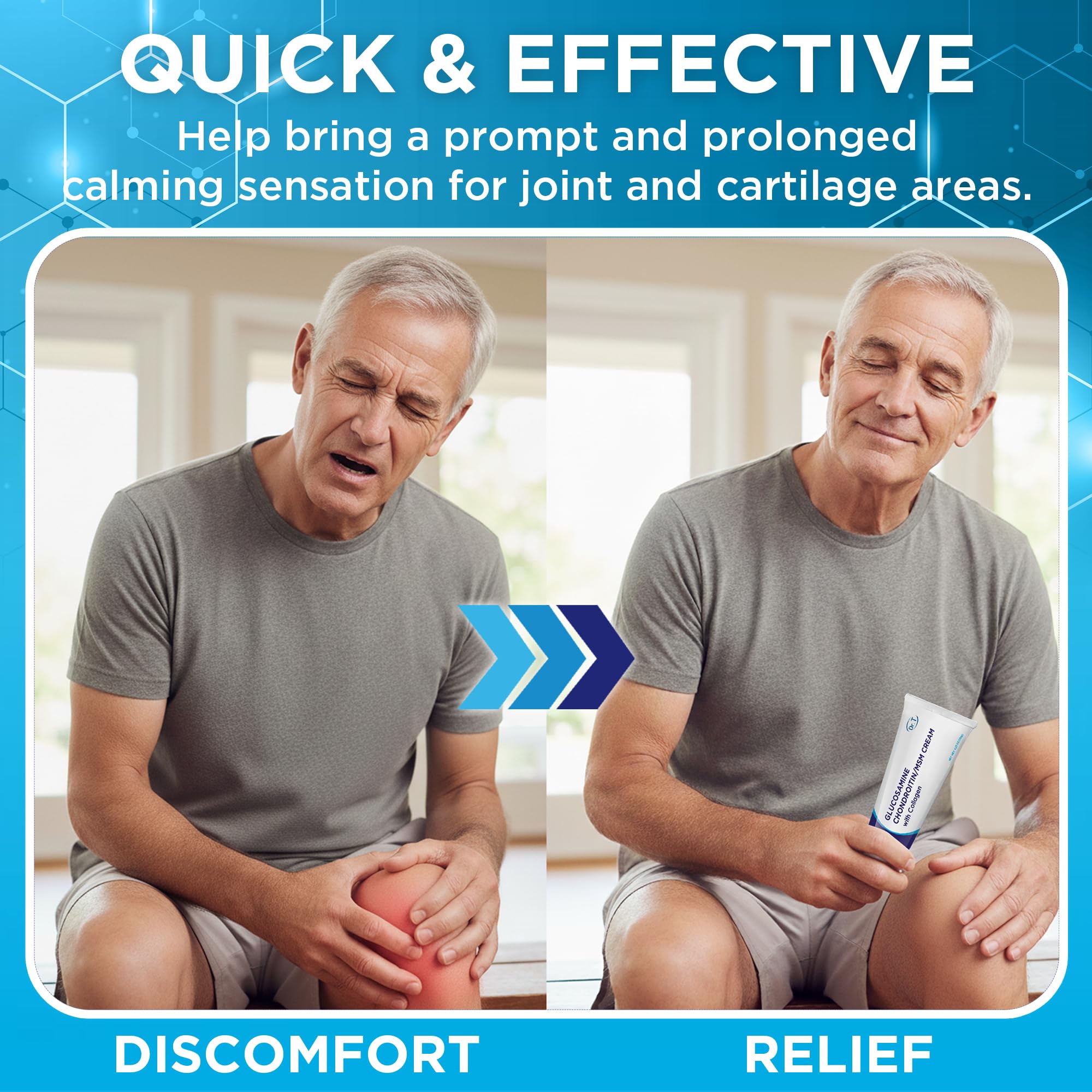Dr. T Glucosamine Chondroitin Cream - Premium Formula with MSM and Collagen for Joint and Muscle Discomfort - Maintains Joint Strength, Flexibility & Muscle Mobility - 4.23 oz / 120g (3 Pack) Dr. T Au supplements