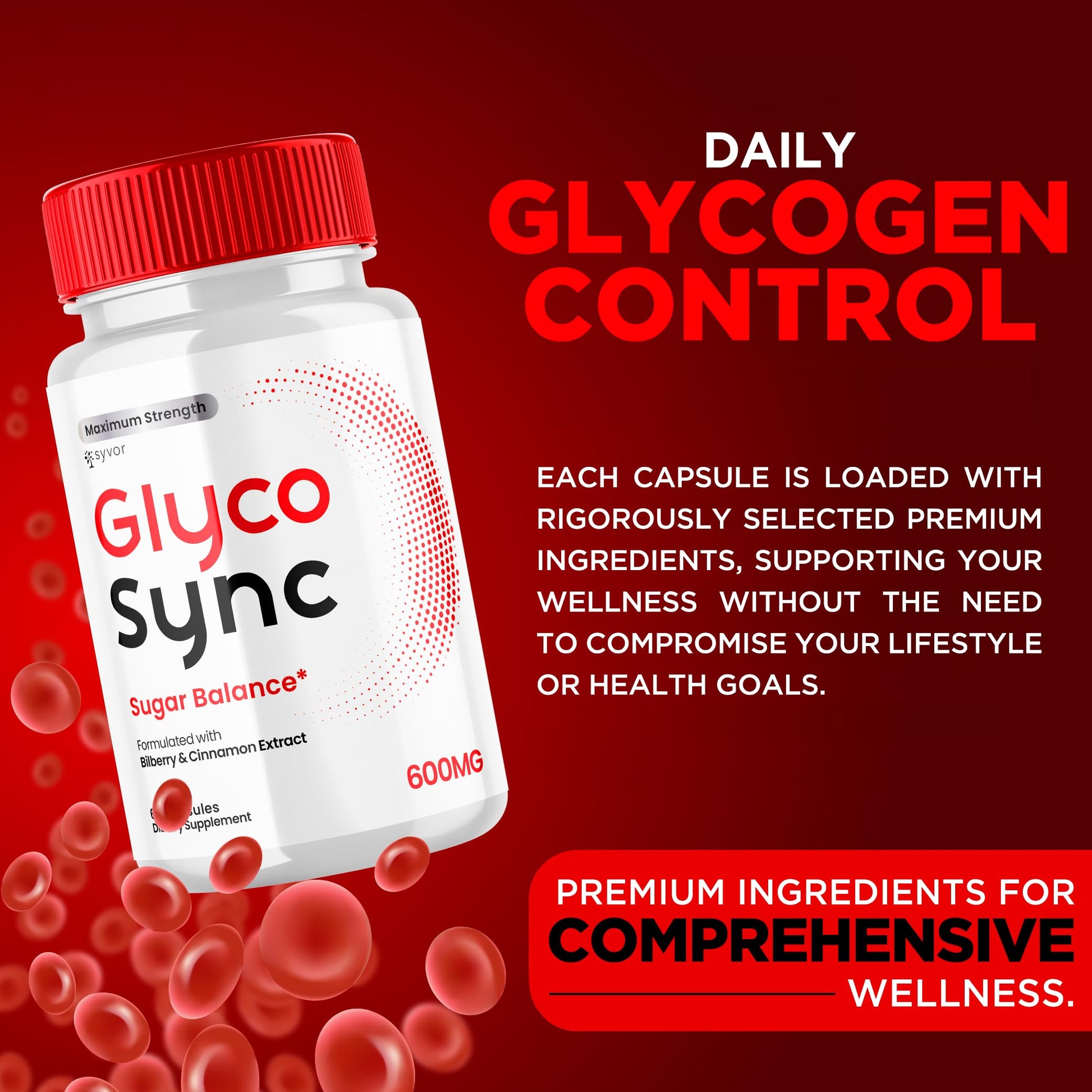 Glyco Sync Capsules, Official Glyco Sync Balance Pills with All Natural Ingredients, Advanced Formula GlycoSync Joint Support for Health and Wellness Extra Strength for Men and Women (60 Capsules) Syvor Au supplements