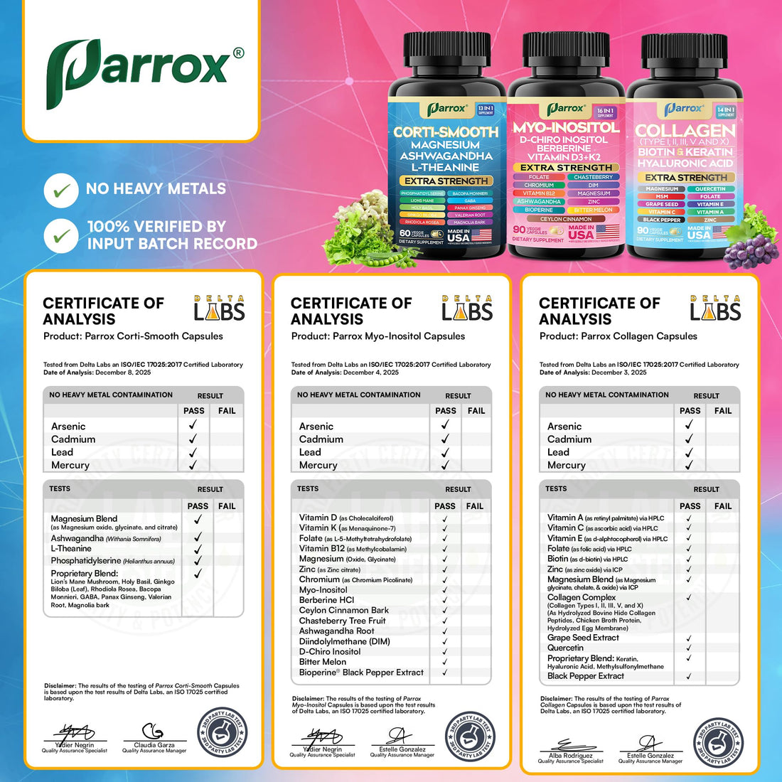 Parrox She Shines Set - Collagen Peptides Types I, II, III, V, X, Biotin, Keratin, Myo Inositol & D-Chiro Inositol, Berberine, Cortisol Support, Magnesium, Ashwagandha, L-Theanine, Lions Mane Parrox Au supplements