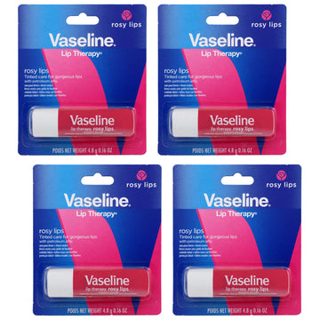 Vaseline Lip Therapy Care Rosy, Fast-Acting Nourishment, Ideal for Chapped, Dry, Cracked, or Damaged Lips, Lip Balm, 4-Pack, 0.16 Oz Each Vaseline Au supplements