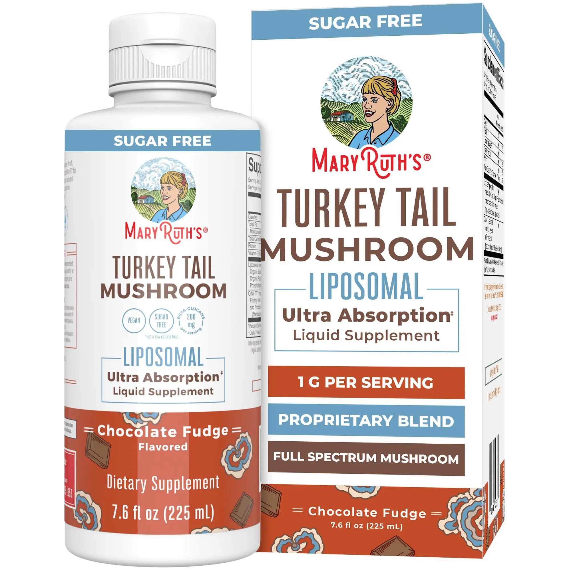 MaryRuth Organics Turkey Tail Mushroom Supplement | Ultra Absorption Liposomal | Full Spectrum | 200mg Beta-Glucans Per Serving | Vegan | 7.6 oz | 15 Servings MARYRUTH'S Au supplements