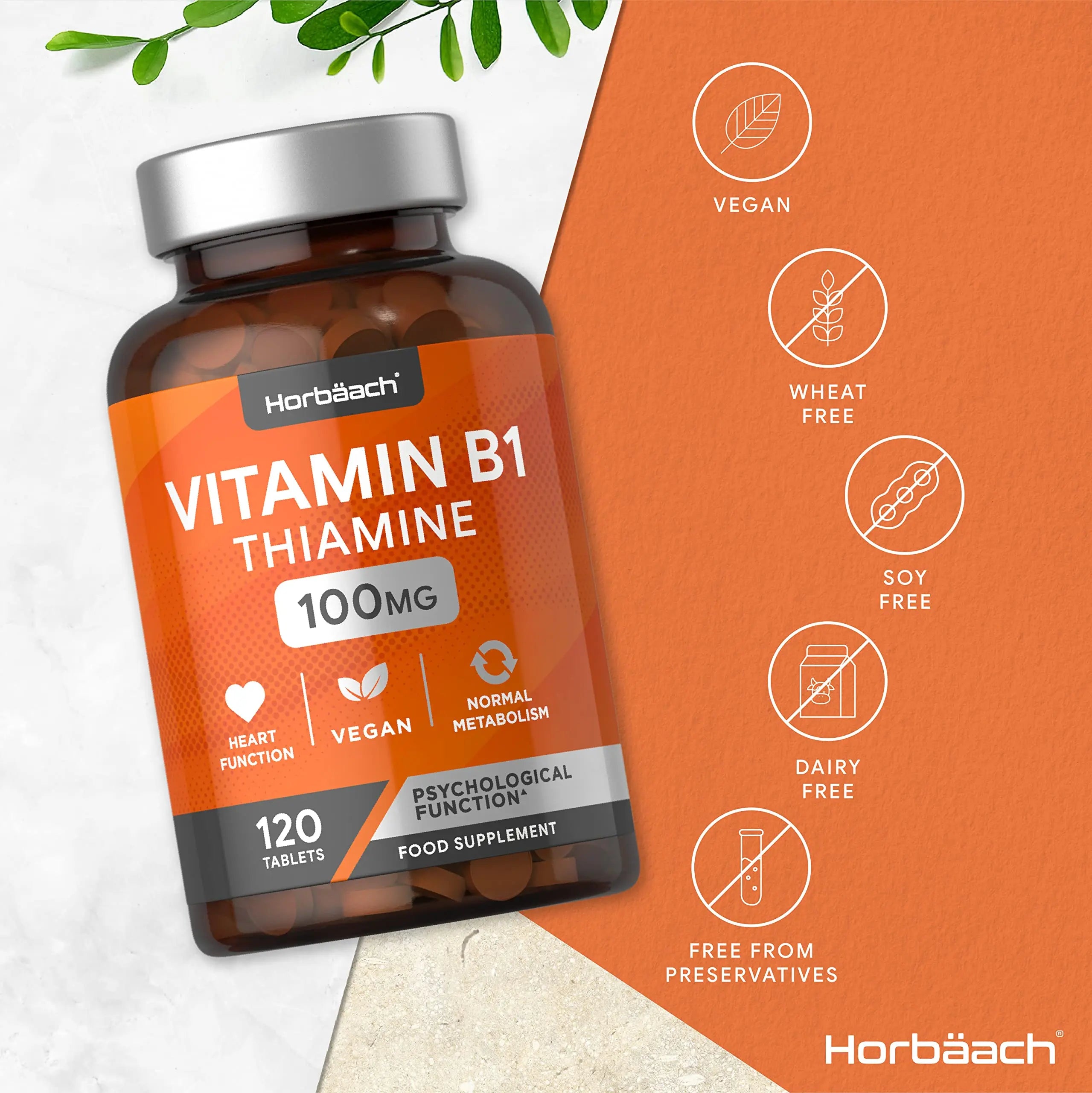 Vitamin B1 Thiamine High Strength 100mg | 120 Vegan Tablets | No Artificial Horbäach Au supplements