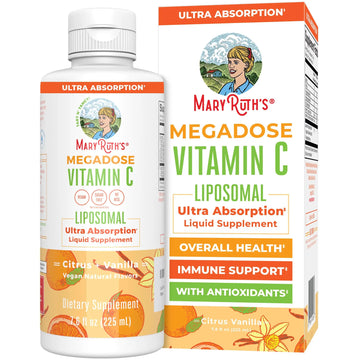 MaryRuth's Megadose Liquid Vitamin C Liposomal | 500 mg Per Serving | Ultra Absorption | Immunity | Antioxidant Support | Collagen Formation | Vegan | Gluten Free | Sugar Free | 7.6 Oz | 30 Servings MARYRUTH'S Au supplements