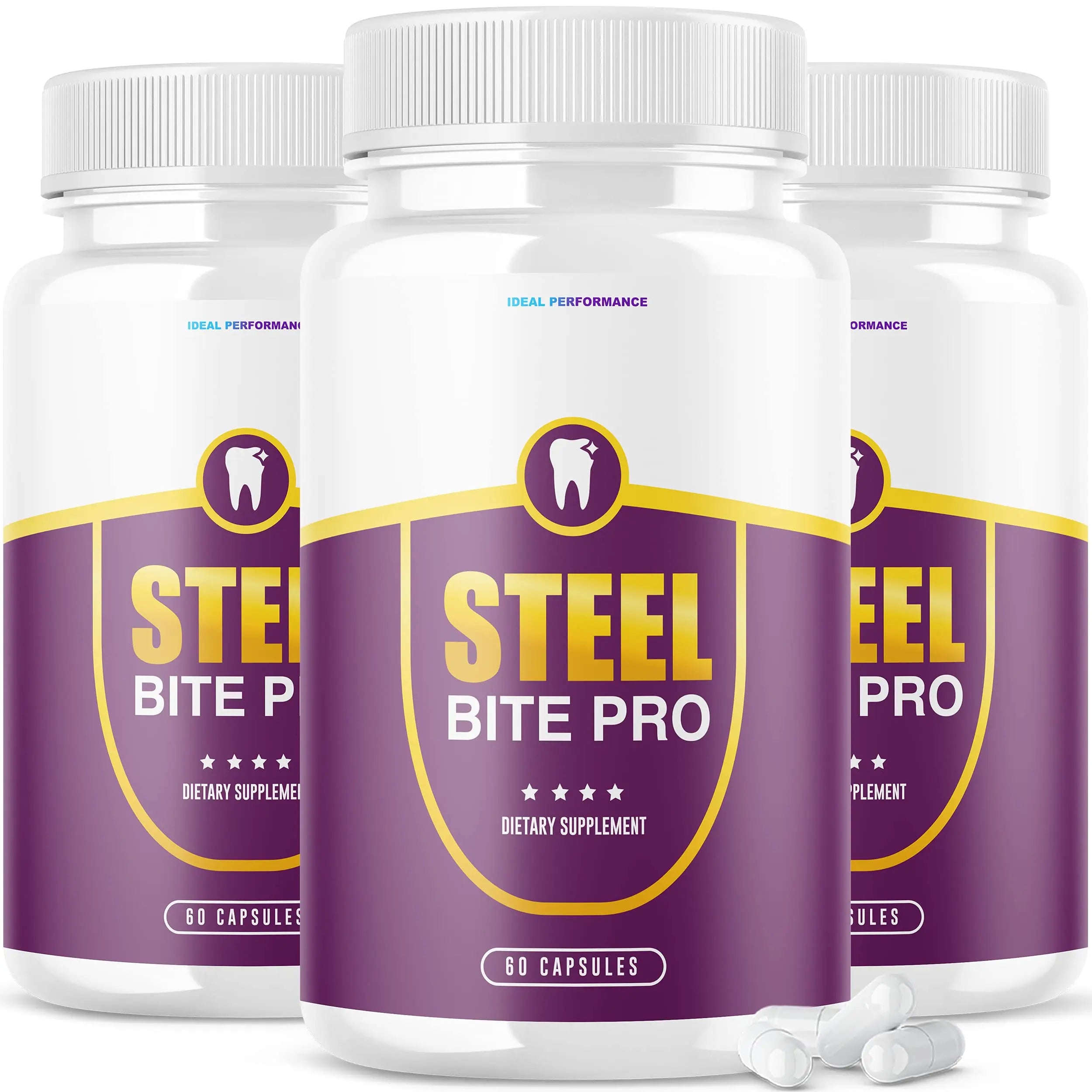 IDEAL PERFORMANCE (3 Pack) Steel Bite Pro Teeth Supplement for Teeth and Gum Repair IDEAL PERFORMANCE Au supplements