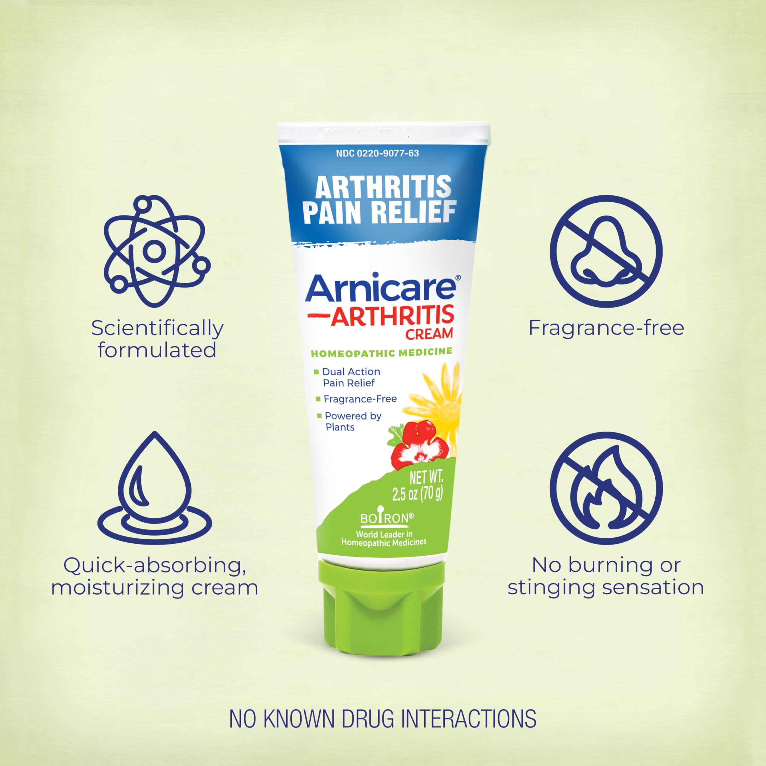Boiron Arnicare Arthritis Cream for Pain Relief of Knees, Hands, Wrists, Elbows, Joints & Muscles – Quickly Absorbed & Fragrance-Free – 5 oz (2 Pack of 2.5 oz) Boiron Au supplements
