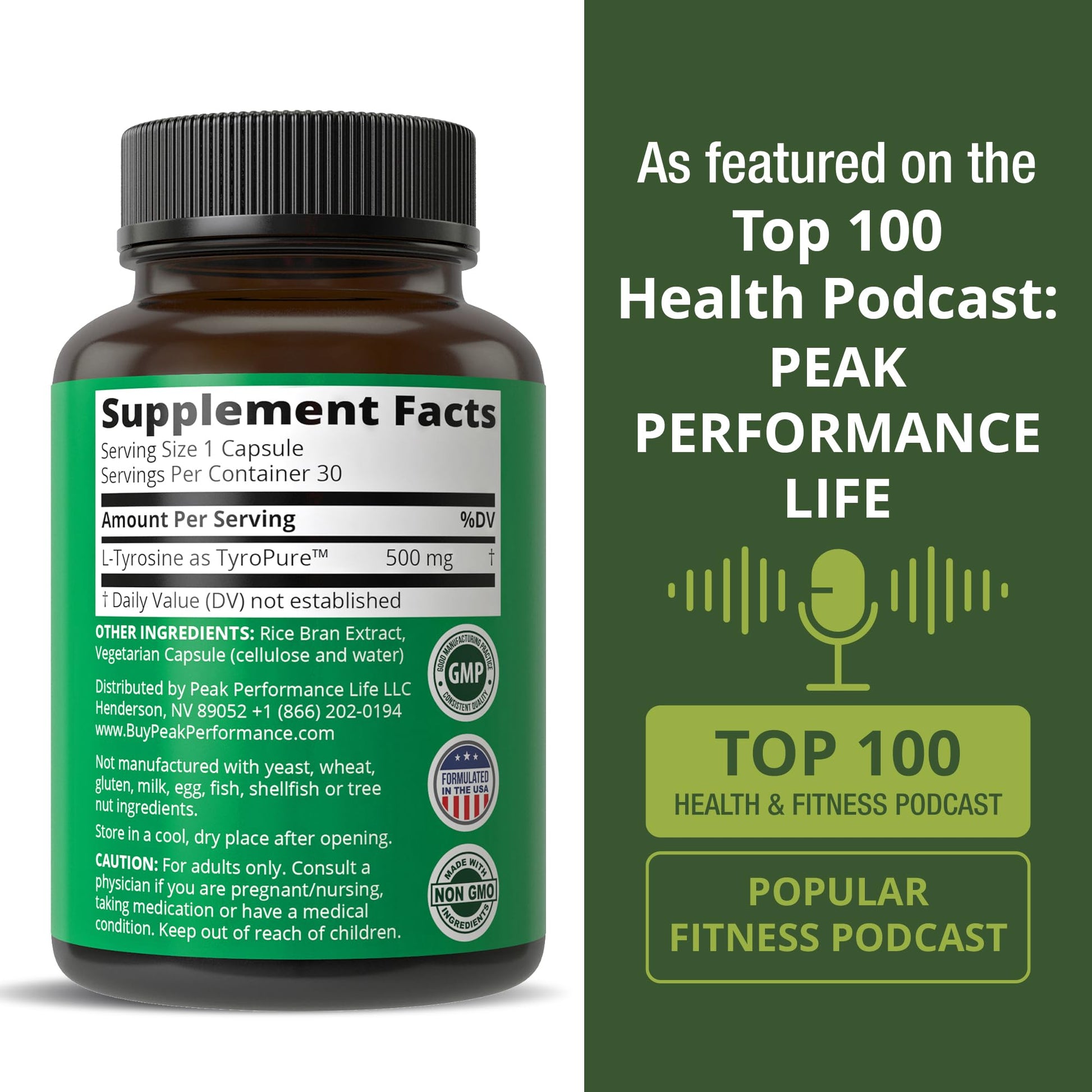 TyroPure L Tyrosine Supplement. More Bioavailable, Cleaner Version of L-Tyrosine. Vegan, Naturally Fermented 500mg Capsules for Mental Clarity, Dopamine. Mood Support for Women and Men Peak Performance Au supplements