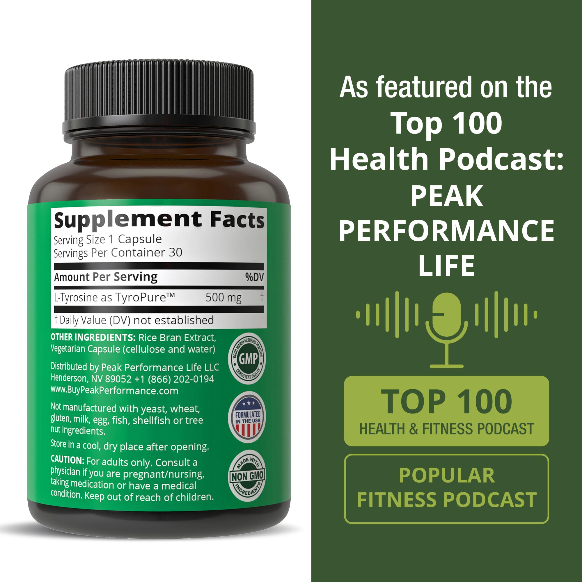 TyroPure L Tyrosine Supplement. More Bioavailable, Cleaner Version of L-Tyrosine. Vegan, Naturally Fermented 500mg Capsules for Mental Clarity, Dopamine. Mood Support for Women and Men Peak Performance Au supplements