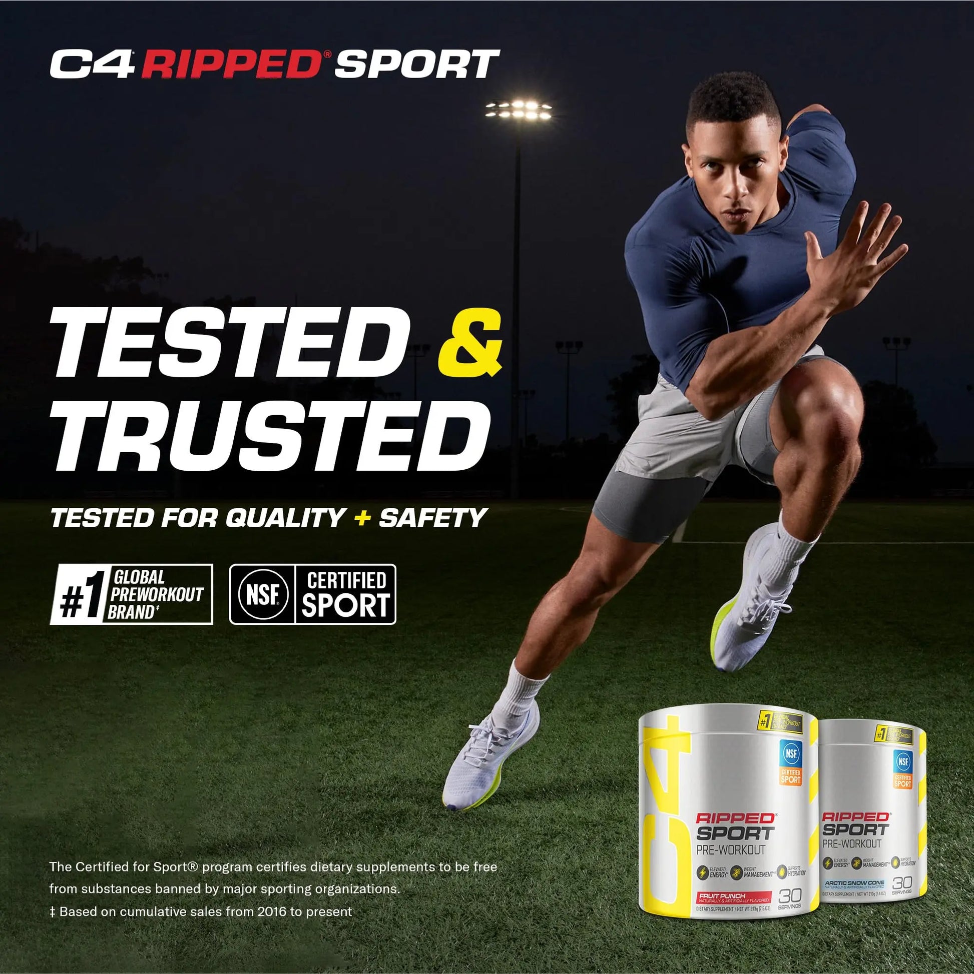 C4 Ripped Sport Pre Workout Powder Fruit Punch - NSF Certified for Sport + Sugar Free Cellucor Au supplements