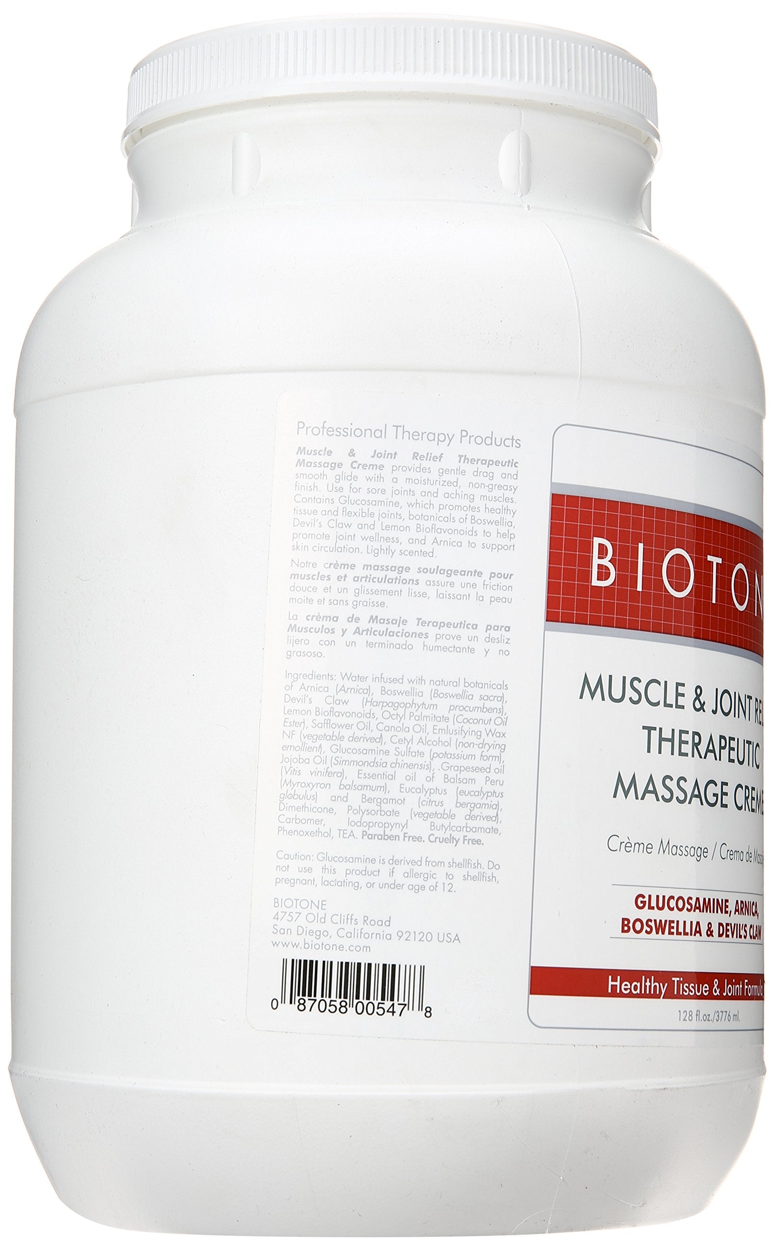 Biotone Muscle & Joint Therapeutic Massage Creme 1Gallon BIOTONE Au supplements