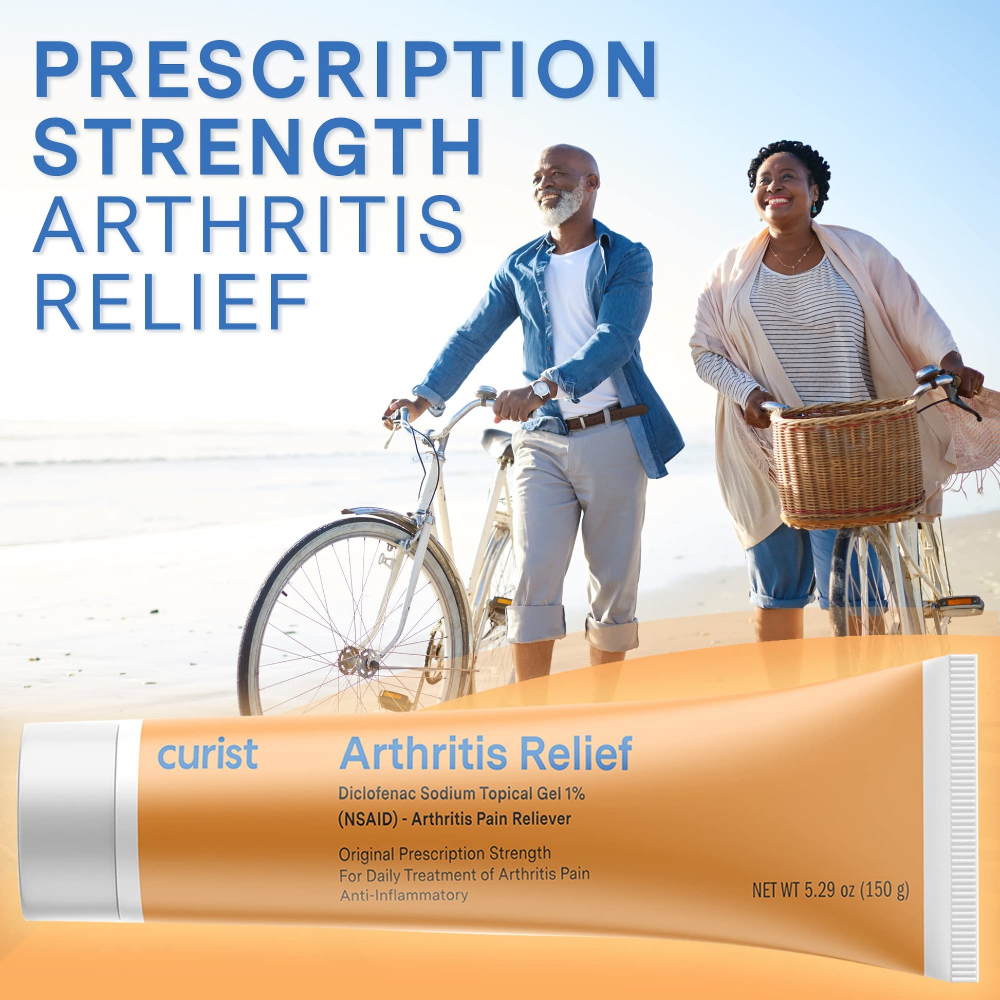 Curist Diclofenac Sodium Topical Gel 1 Percent 150g - Joint Pain Relief for Hand Pain, Foot, Knee Pain, Elbow, or Ankle Discomfort - 1% Gel - 2 Pack Curist Au supplements
