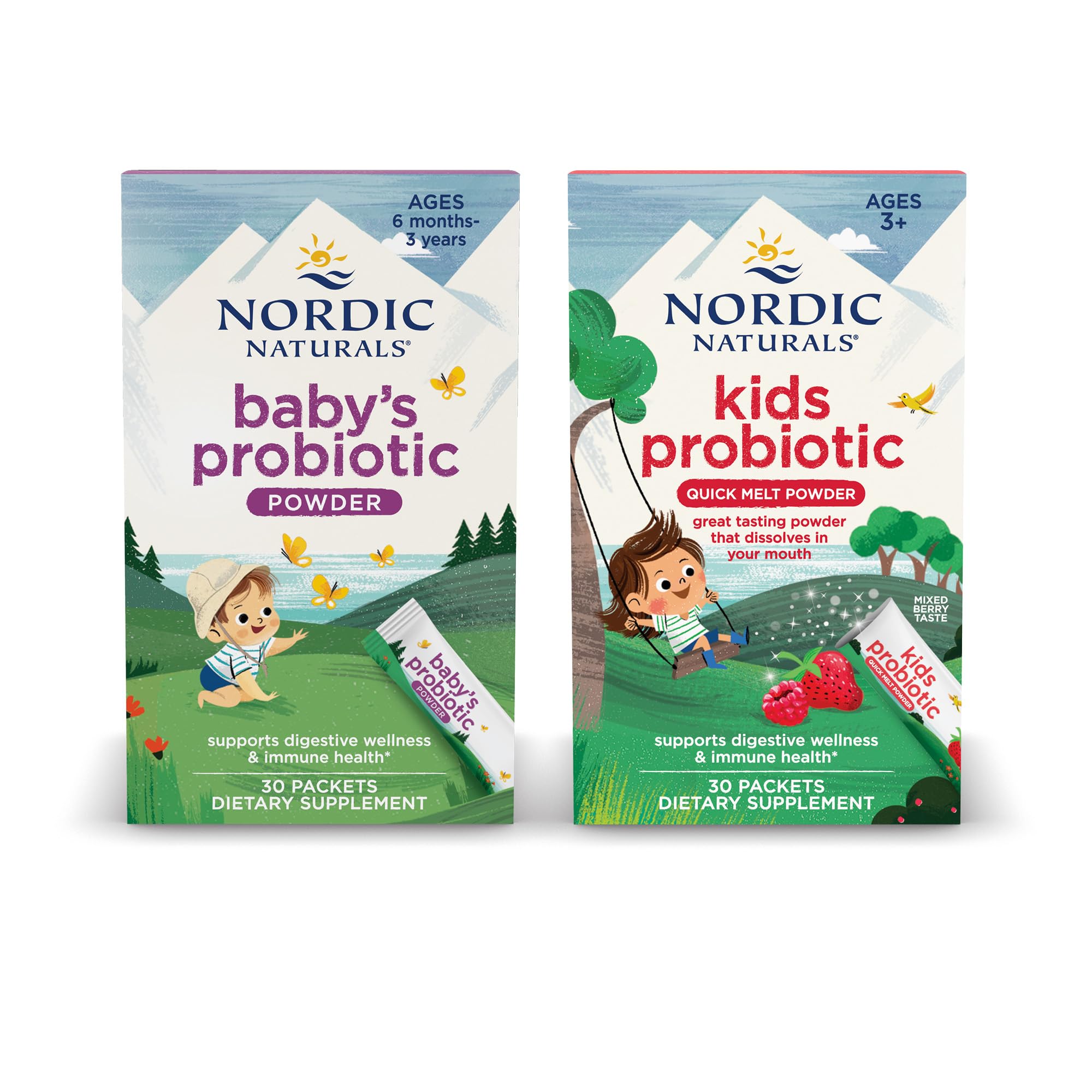 Nordic Naturals Children's Vegan Probiotic Powder Bundle - Baby’s Nordic Flora Probiotic Powder, Unflavored - 30 Packets - 4 Billion CFU Nordic Naturals Au supplements