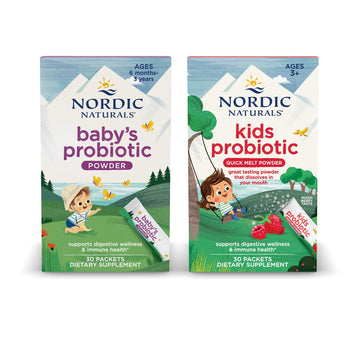 Nordic Naturals Children's Vegan Probiotic Powder Bundle - Baby’s Nordic Flora Probiotic Powder, Unflavored - 30 Packets - 4 Billion CFU Nordic Naturals Au supplements