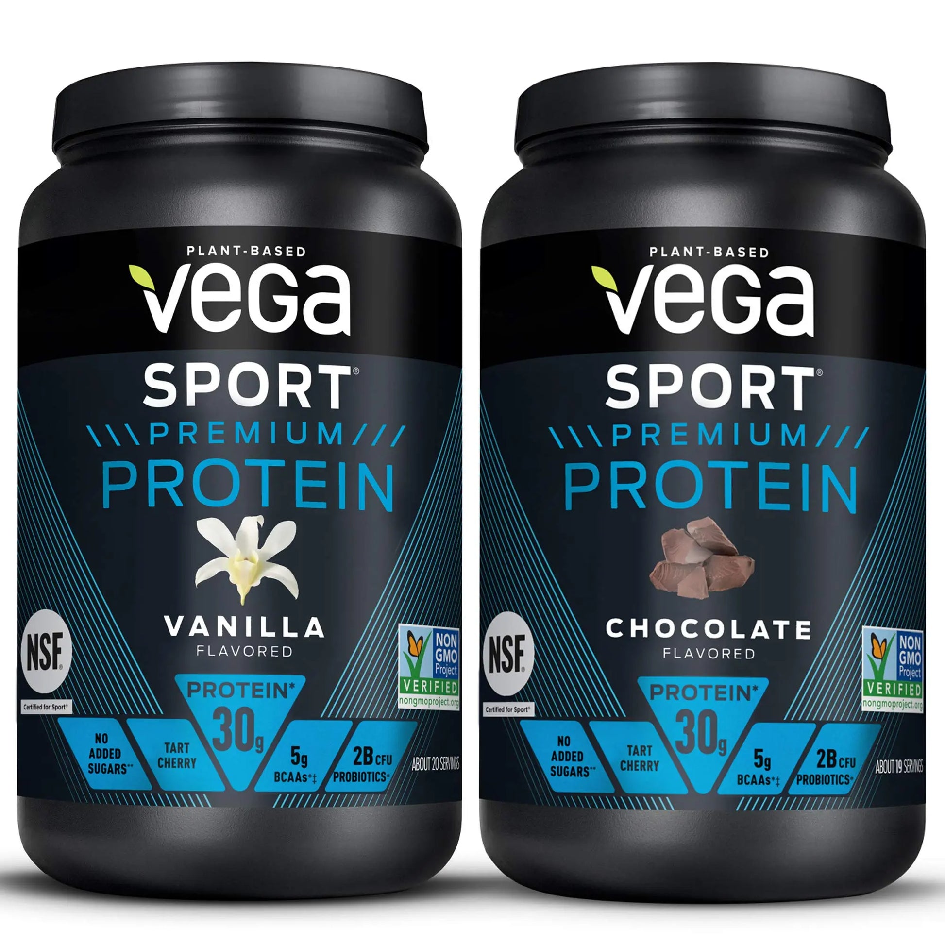 Vega Sport Premium Protein Powder Bundle, Chocolate + Vanilla, Plant Based Protein Vega Au supplements