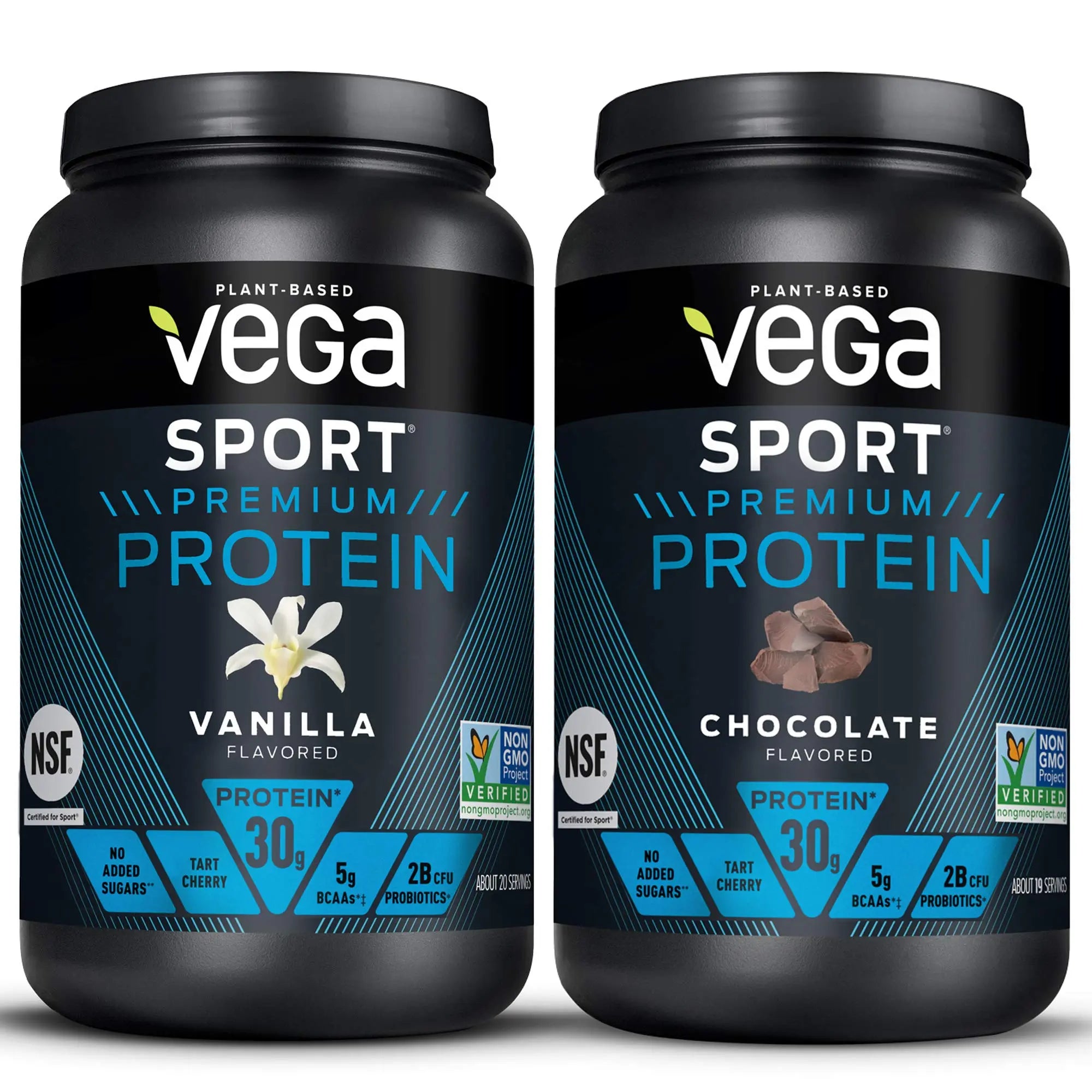 Vega Sport Premium Protein Powder Bundle, Chocolate + Vanilla, Plant Based Protein Vega Au supplements